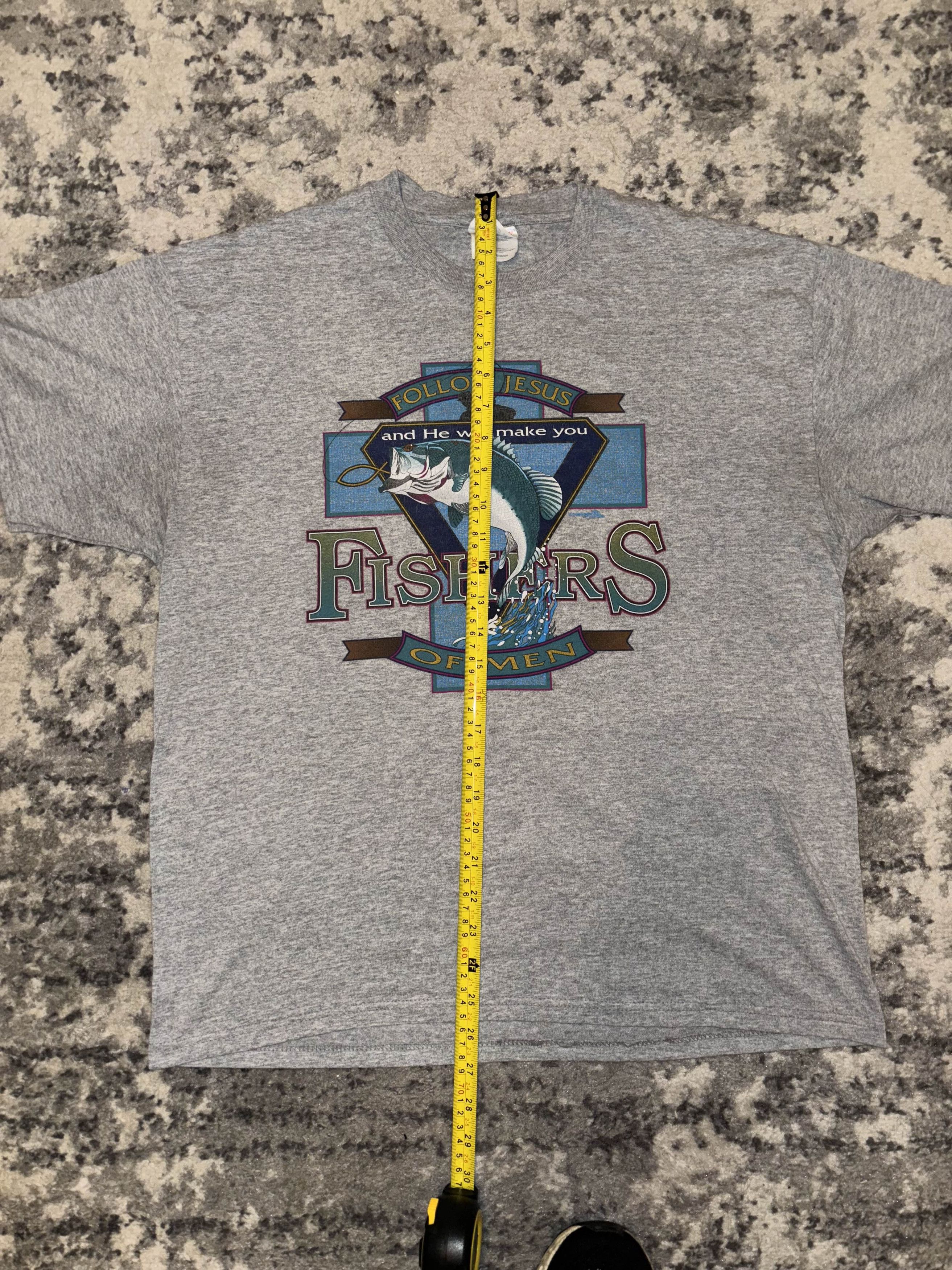 Vintage 90s Follow Jesus Fishing Shirt Size US L / EU 52-54 / 3 - 5 Thumbnail