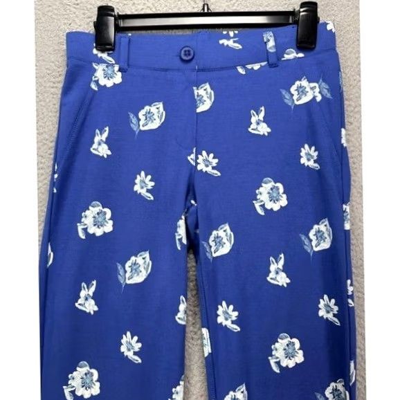 Vintage VINTAGE? No. Betabrand Pants Womens Small Petite Blue Floral Print Nylon Blend Yoga Dress Pants Casual Womens (adapted) Size 28" / US 6 / IT 42 - 5 Thumbnail