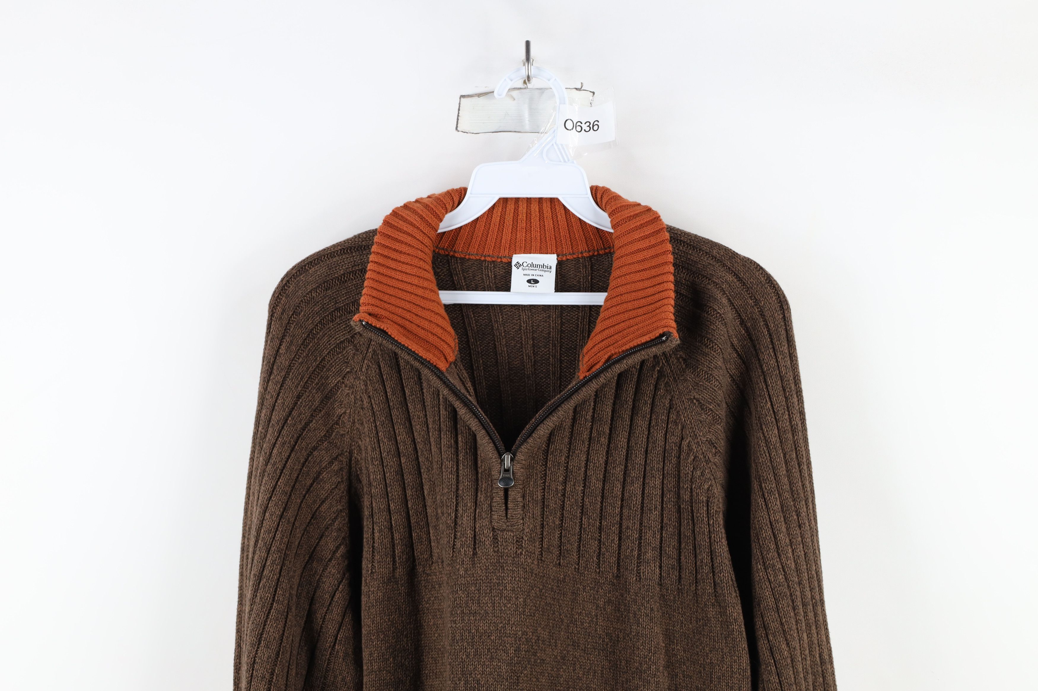 Columbia × Vintage Vintage 90s Y2K Columbia Ribbed Half Zip Pullover Sweater Size US L / EU 52-54 / 3 - 2 Thumbnail