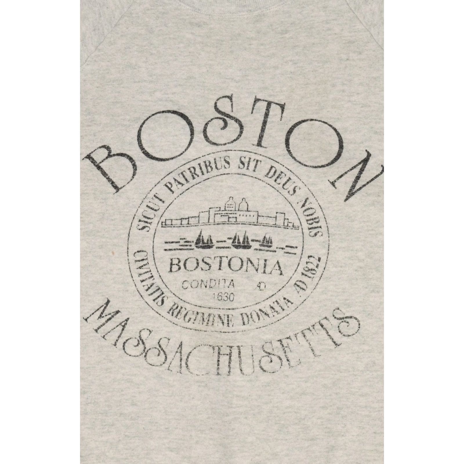 Fruit Of The Loom VINTAGE Boston Raglan Sweatshirt Mens Large Grey 1990s Fruit of the Loom USA Cotton/Polyester Size US L / EU 52-54 / 3 - 2 Thumbnail