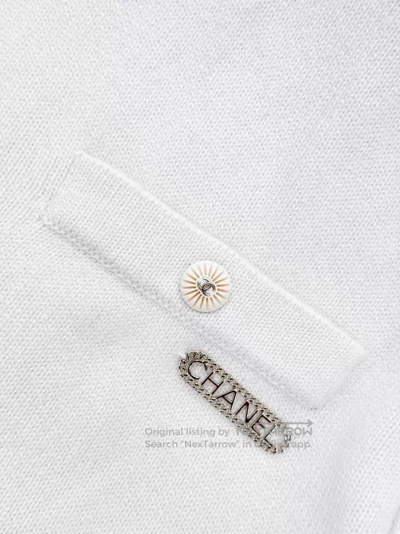 Chanel Chanel Beige hollow chain knitted long-sleeved dress skirt Size XXS / US 00 / IT 34 - 4 Thumbnail
