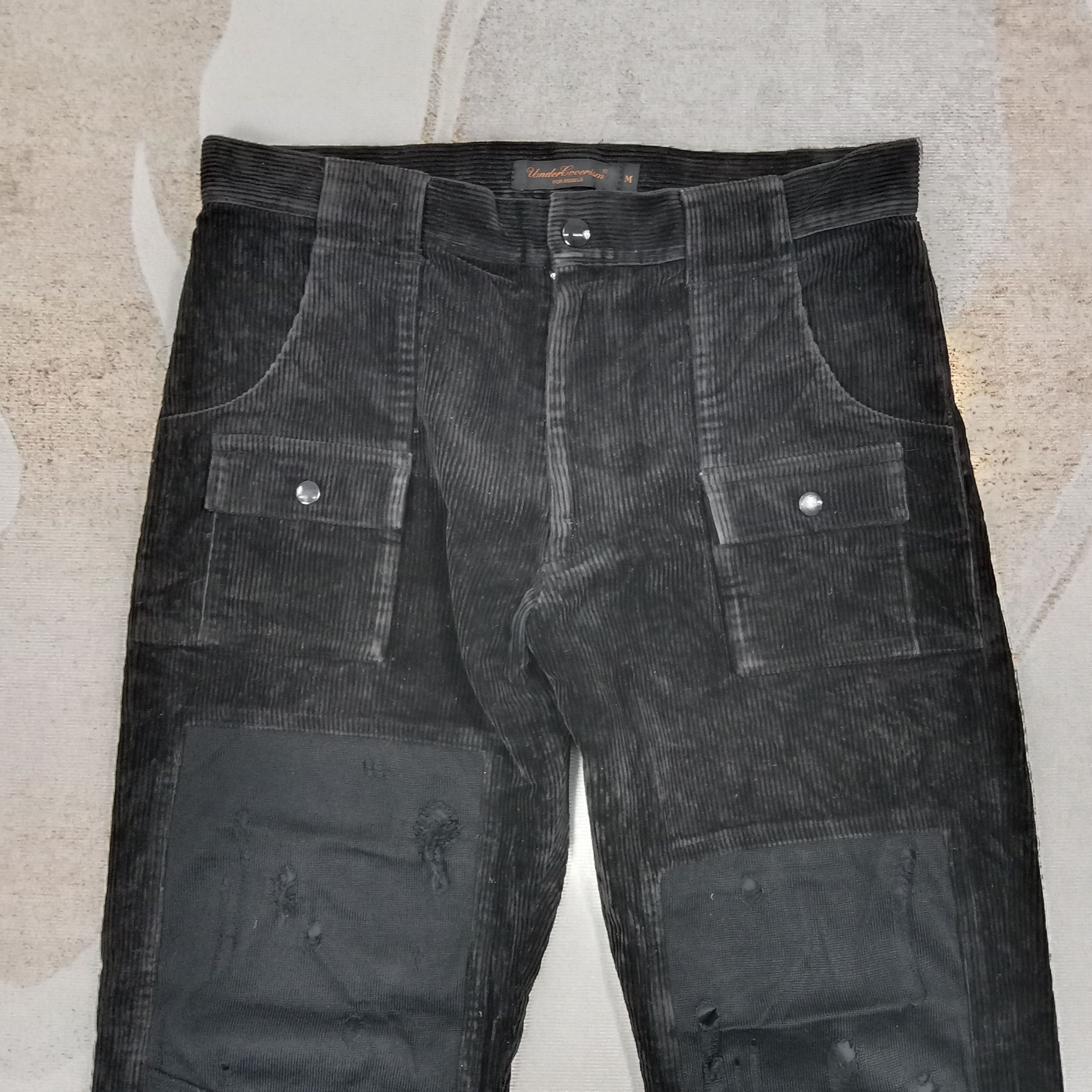 Undercover Undercoverism Double Knee Distressed Corduroy Pants C265N17 Size US 30 / EU 46 - 2 Thumbnail