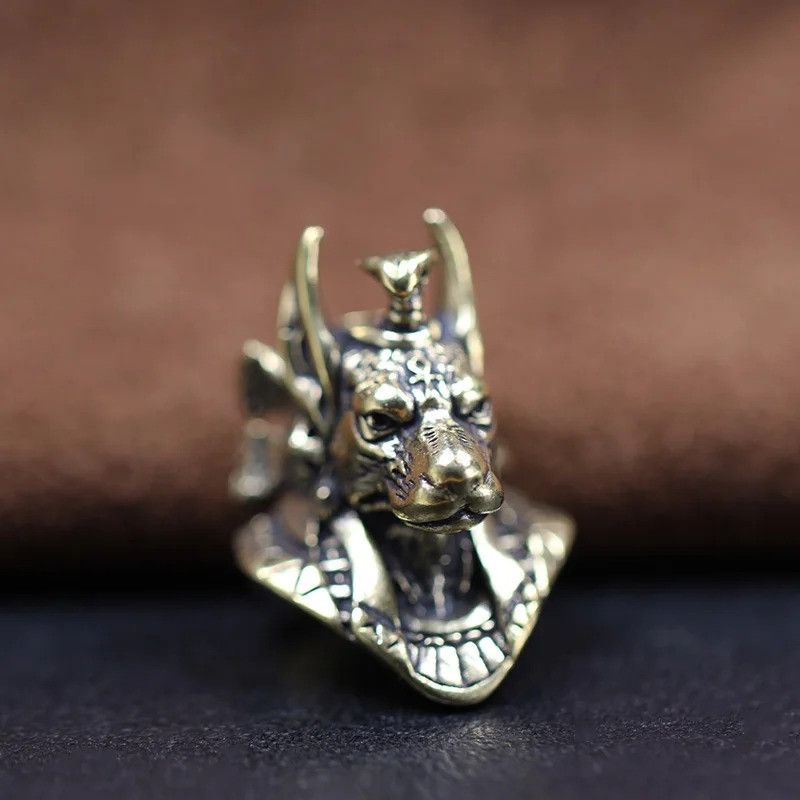 Handmade 3Pcs Anubis Jackal Knife Beads Paracord Bead Zipper Umbrella Size ONE SIZE - 1 Thumbnail