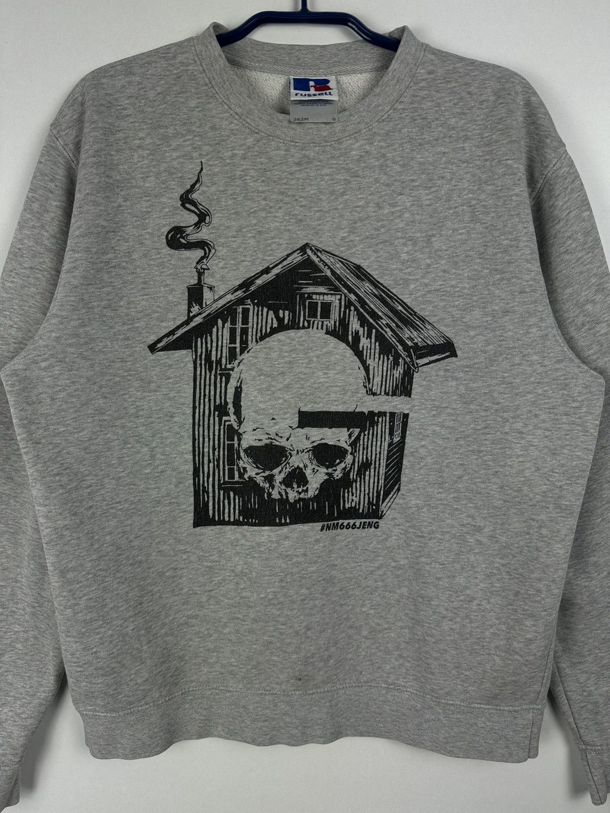 Russell Athletic Russell Skull House L/S Cotton Grey Crewneck Sweatshirt Size US S / EU 44-46 / 1 - 4 Thumbnail