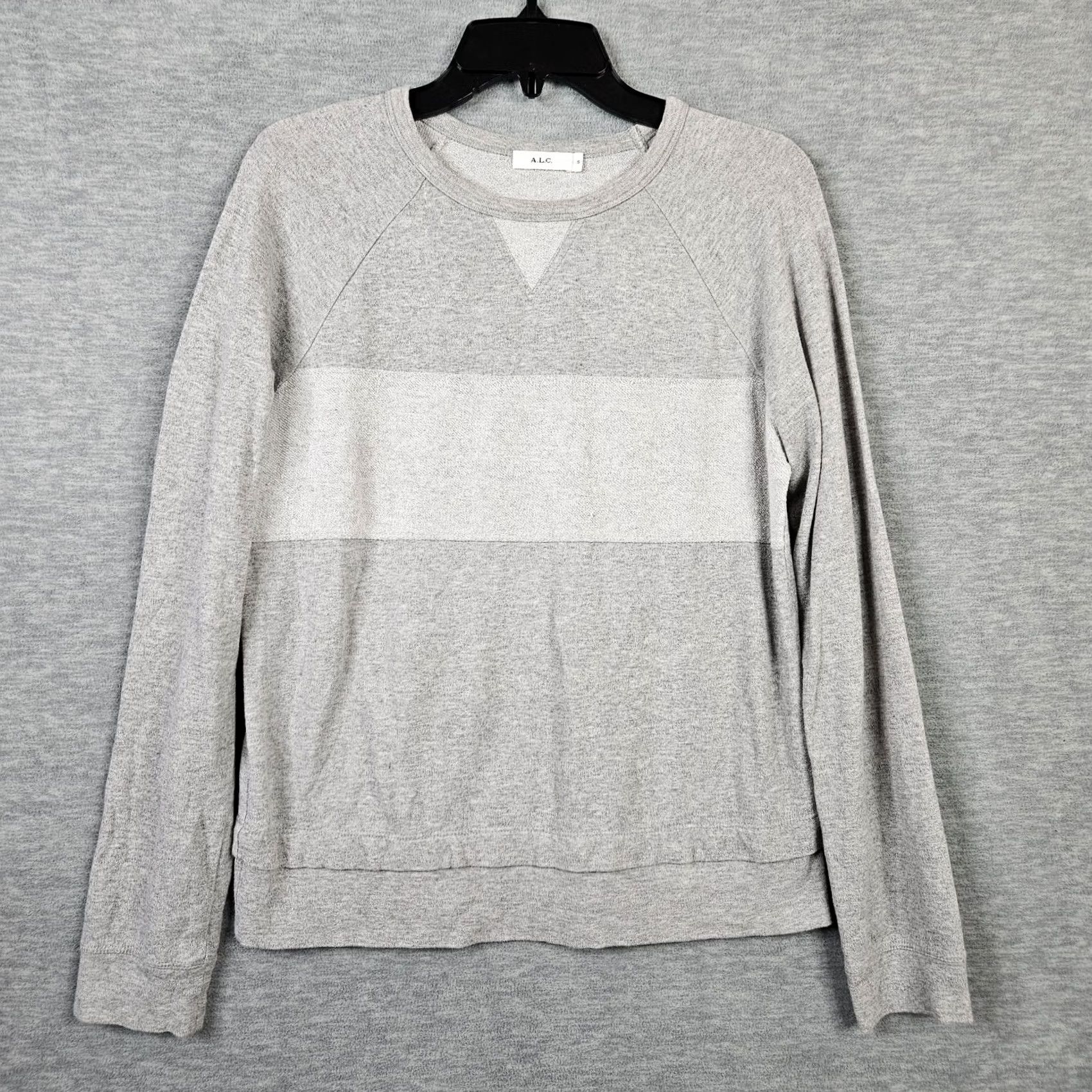 Vintage A.L.C Sweatshirt Woman S Gray Light Weight Pullover Crew Neck Logo Activewear Slim? Size S / US 4 / IT 40 - 2 Thumbnail