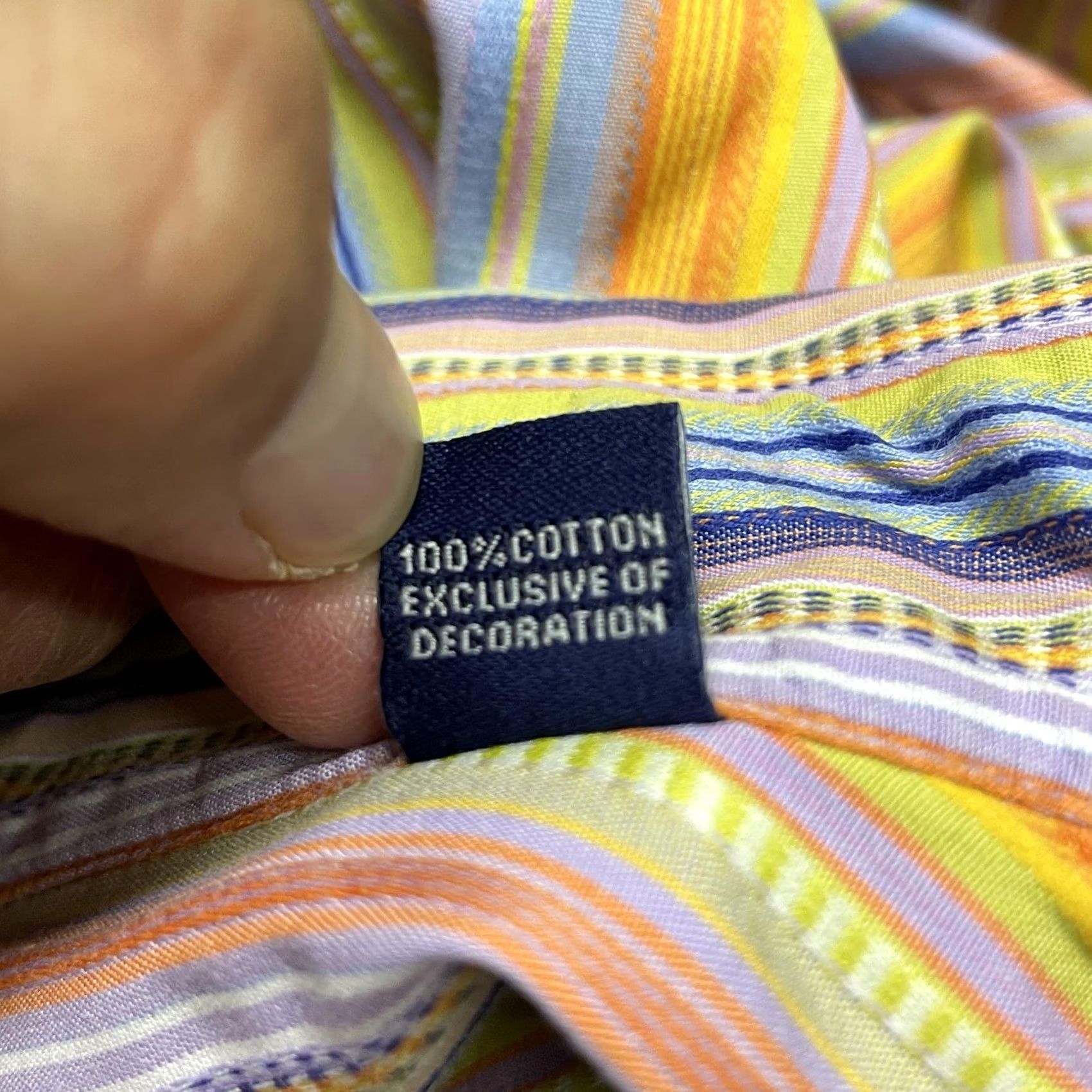 Robert Graham Robert Graham Shirt Mens L Multicolor Stripe Long Sleeve Button Front Embroidered Casual Shirt Size 42R - 7 Thumbnail