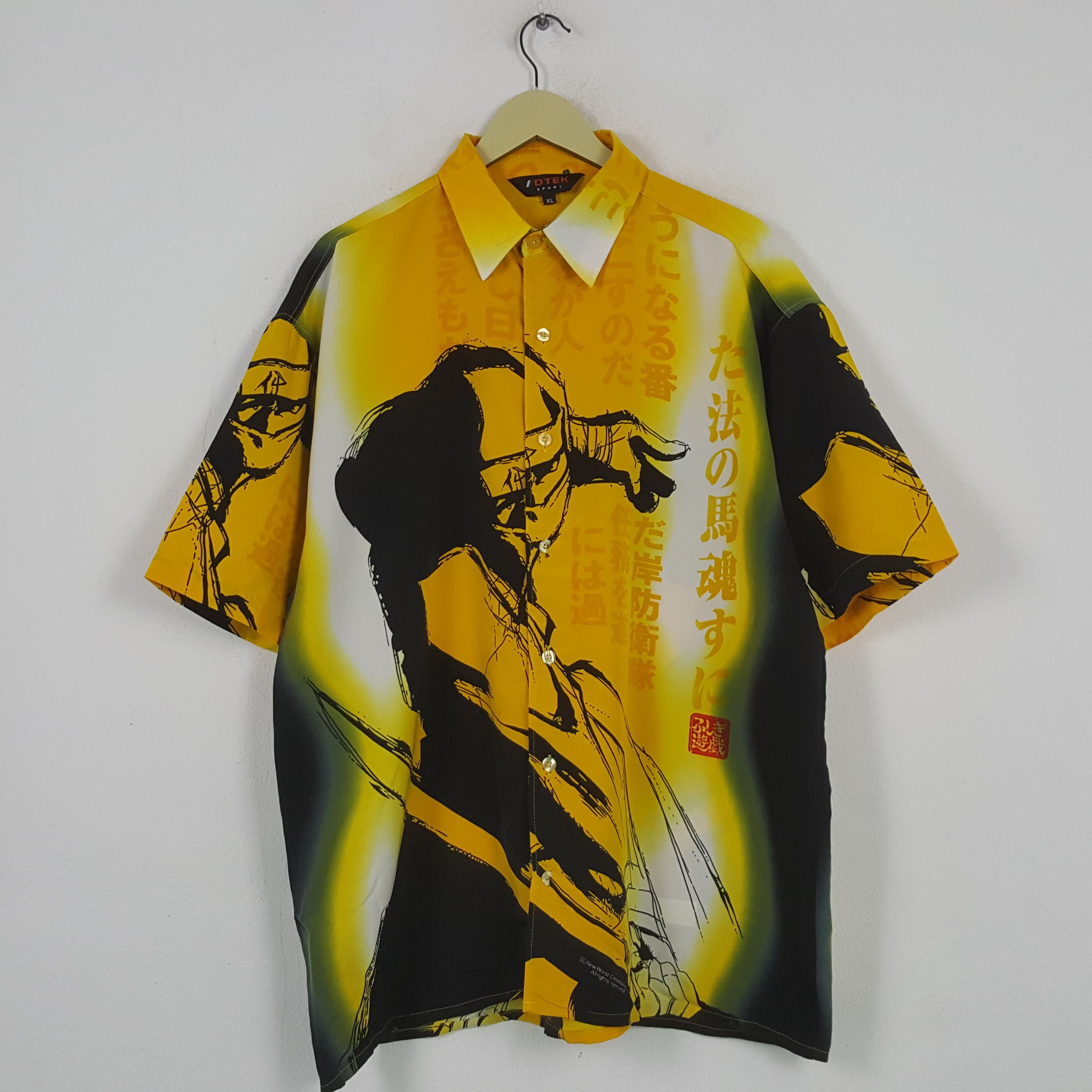 Japanese Brand × Vintage Vintage Anime DTEK Overprinted Button Up Shirt Size US XL / EU 56 / 4 - 1 Thumbnail