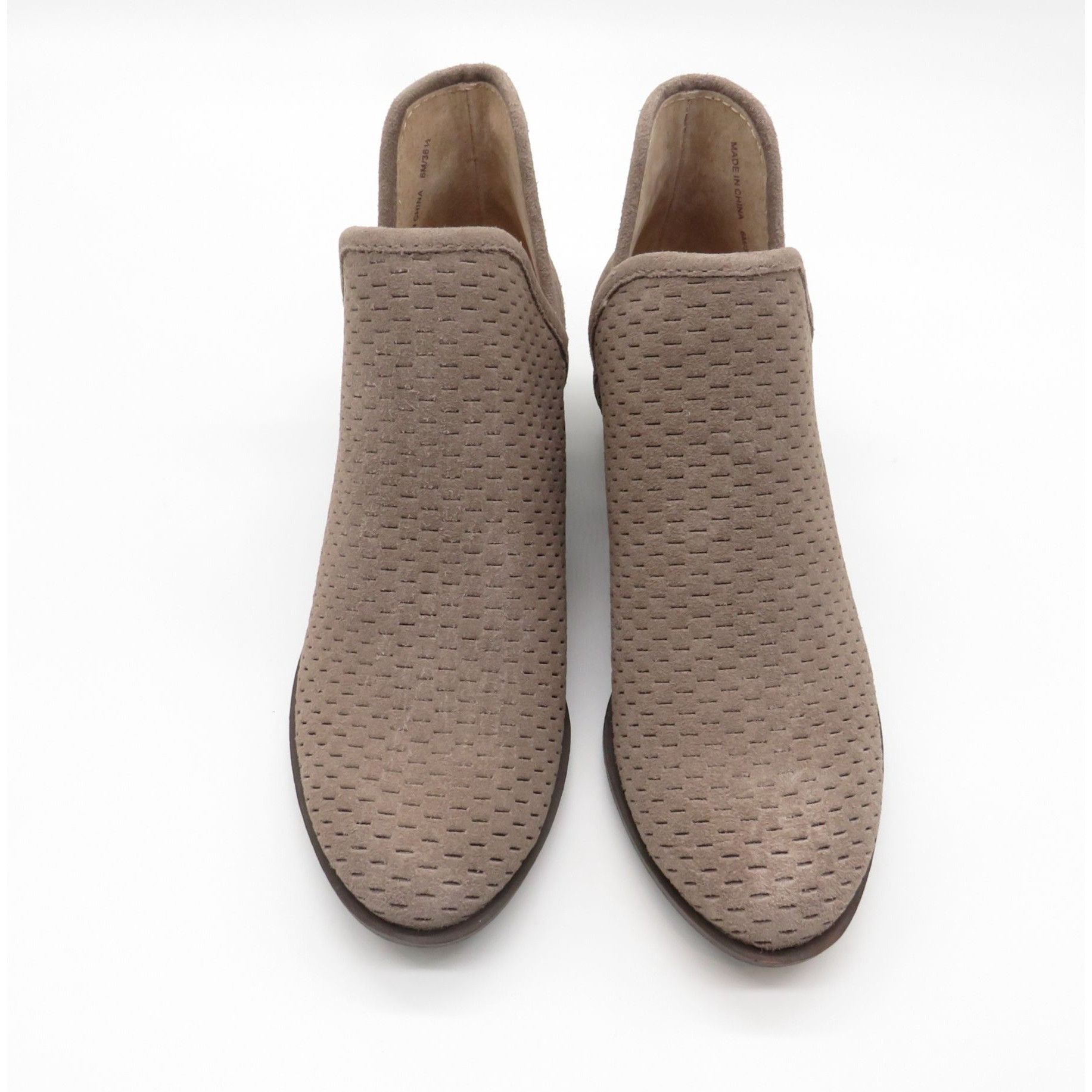 Lucky Brand Lucky Brand Taupe Perforated Suede Ankle Booties Womens Shoe Size US 6 / IT 36 - 2 Thumbnail