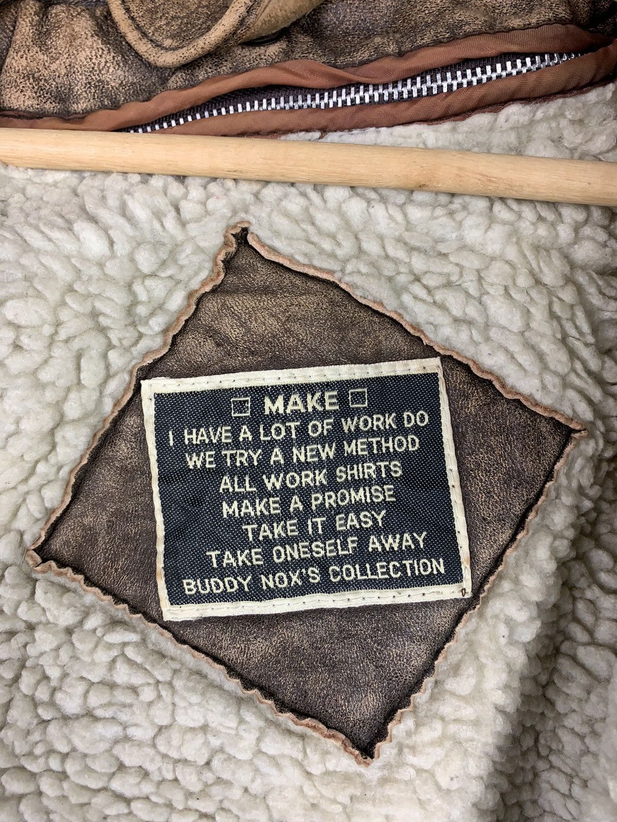 14th Addiction Vintage 90s Make Sherpa Leather Bomber Jacket Size US L / EU 52-54 / 3 - 20 Thumbnail