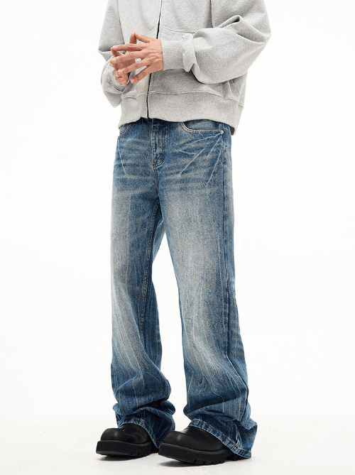 Japanese Brand Lightning washed retro cleanfit straight flared jeans y2k Size US 32 / EU 48 - 1 Thumbnail