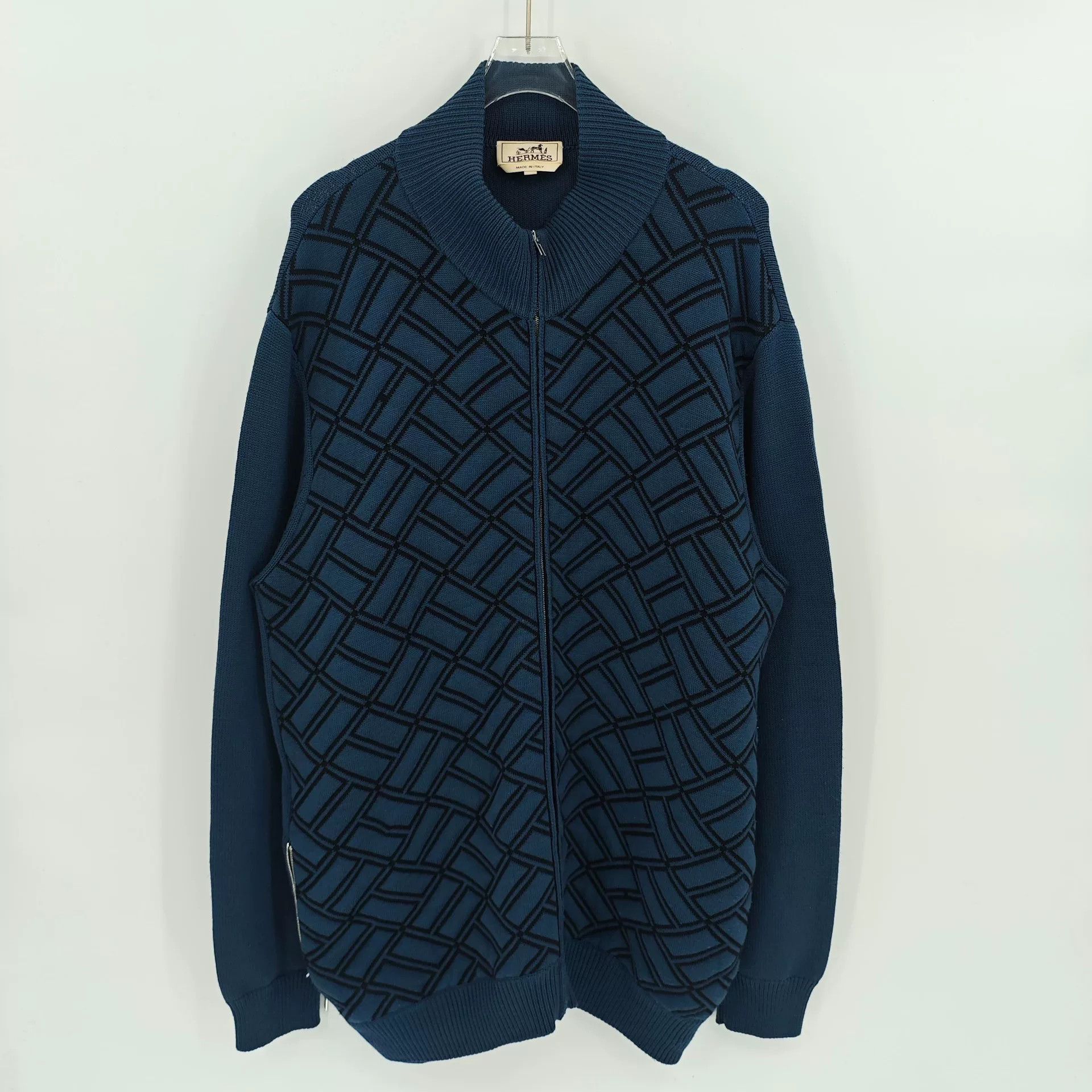 Hermes Hermes Blue Wool Knit Jacket Size US XXL / EU 58 / 5 - 1 Thumbnail