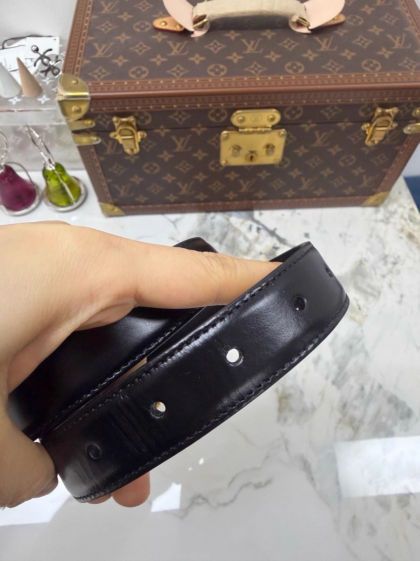Celine Celine Triomphe Belt 75 Black Gold 99 New Size ONE SIZE - 4 Thumbnail