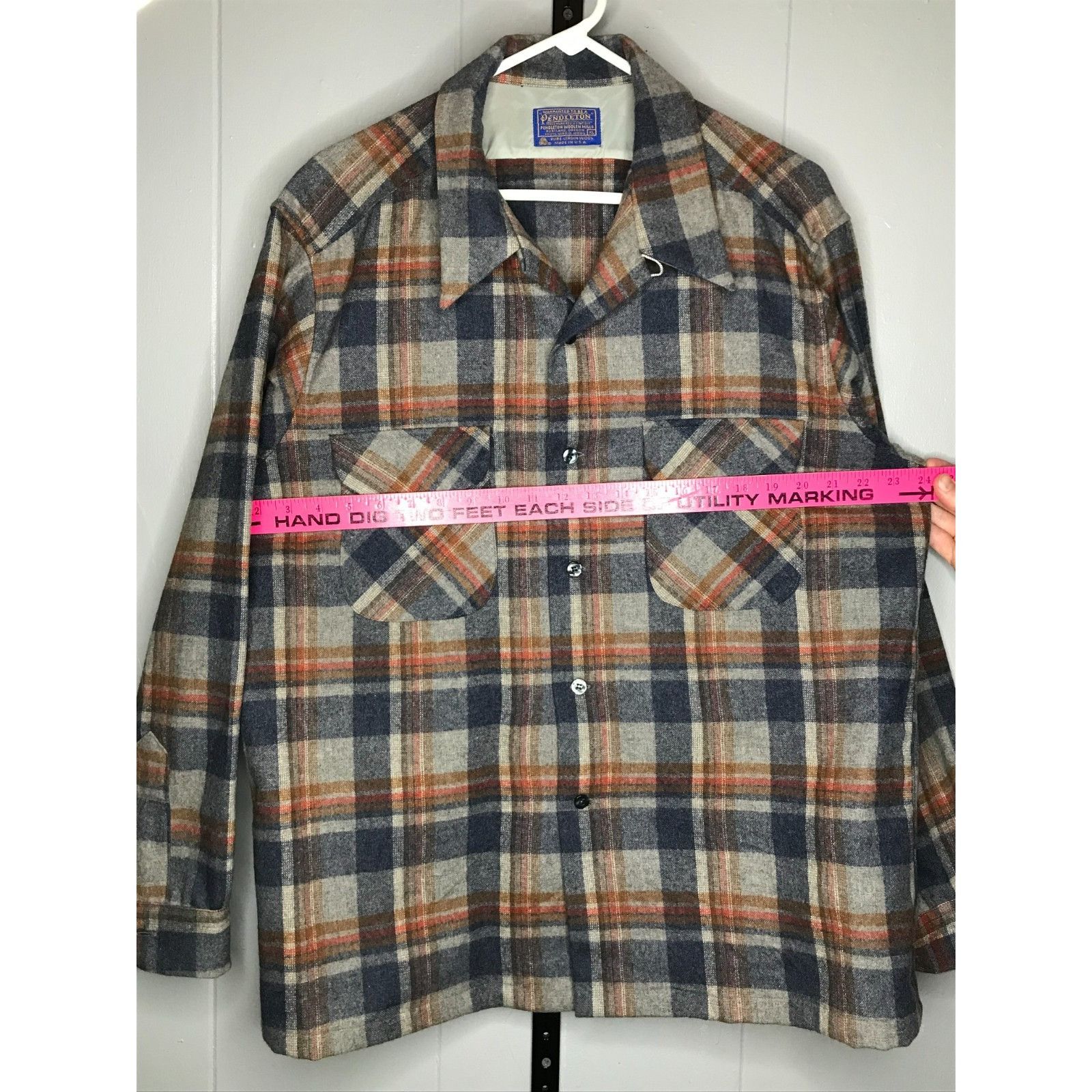 Pendleton Vintage Pendleton Plaid 100% Virgin Wool Brown Board Shirt M Size US XL / EU 56 / 4 - 6 Thumbnail