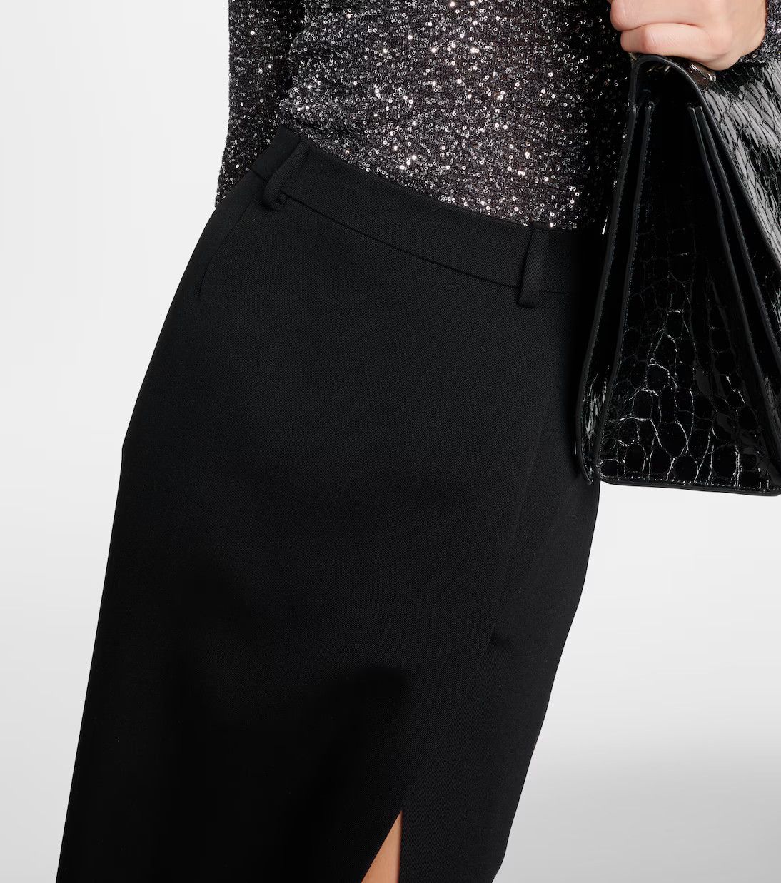 Balenciaga o1y0625 Maxi Skirt in Black Size 26" / US 2 / IT 38 - 4 Thumbnail