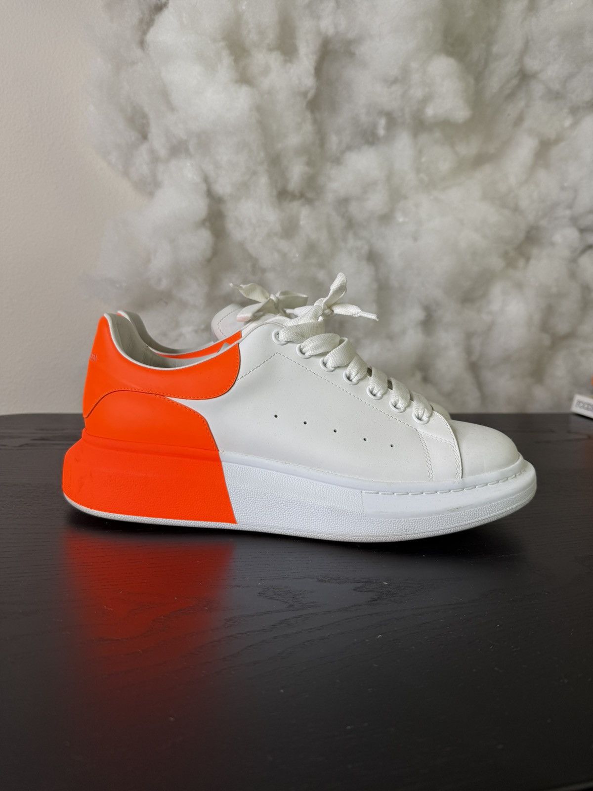 Alexander McQueen Alexander Mcqueen Men's White And Orange Oversized Sneakers Size US 11 / EU 44 - 3 Thumbnail