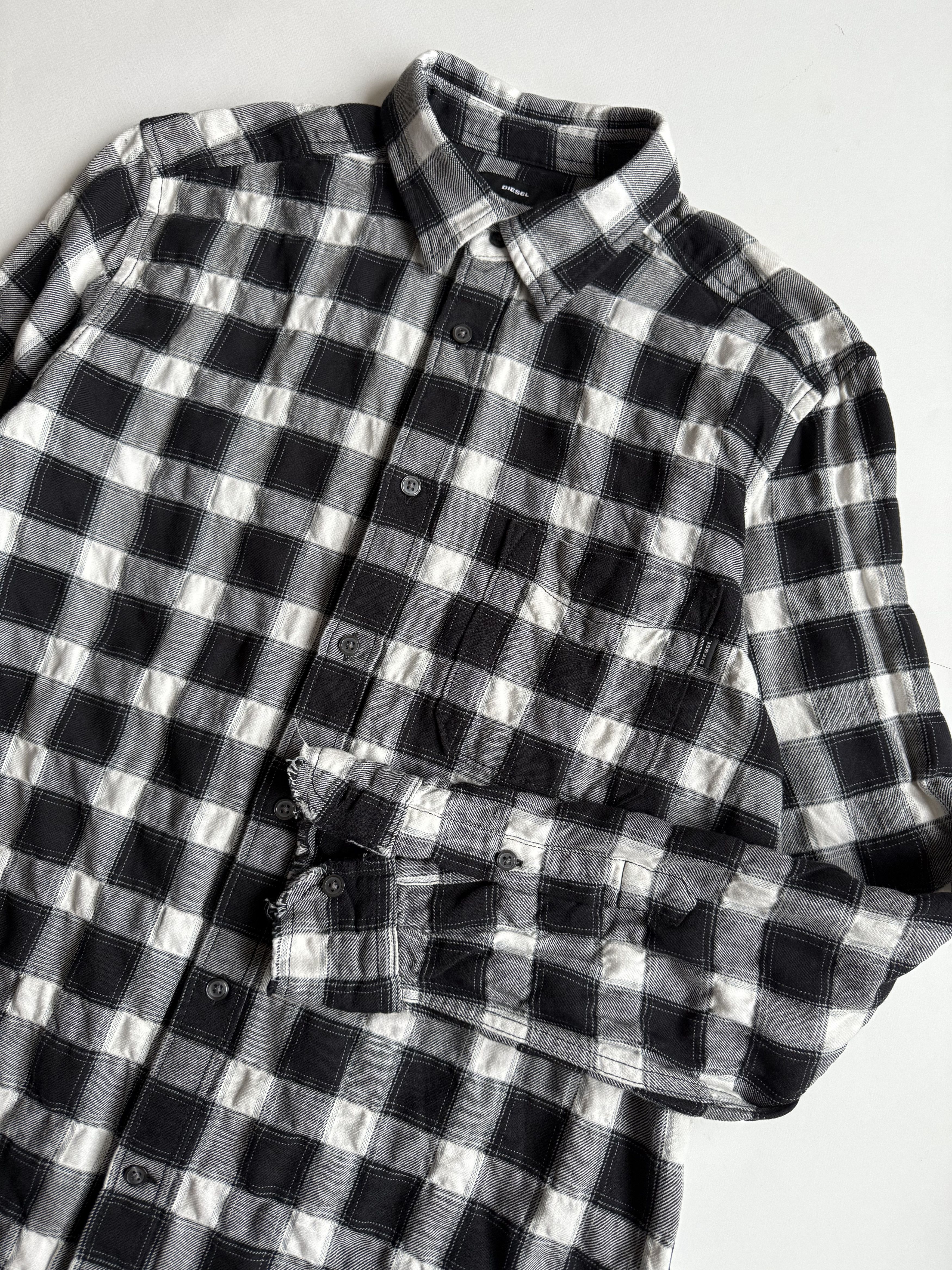 Diesel Men's Diesel Raw Distressed Hems Check Shirt (M) Size US M / EU 48-50 / 2 - 3 Thumbnail