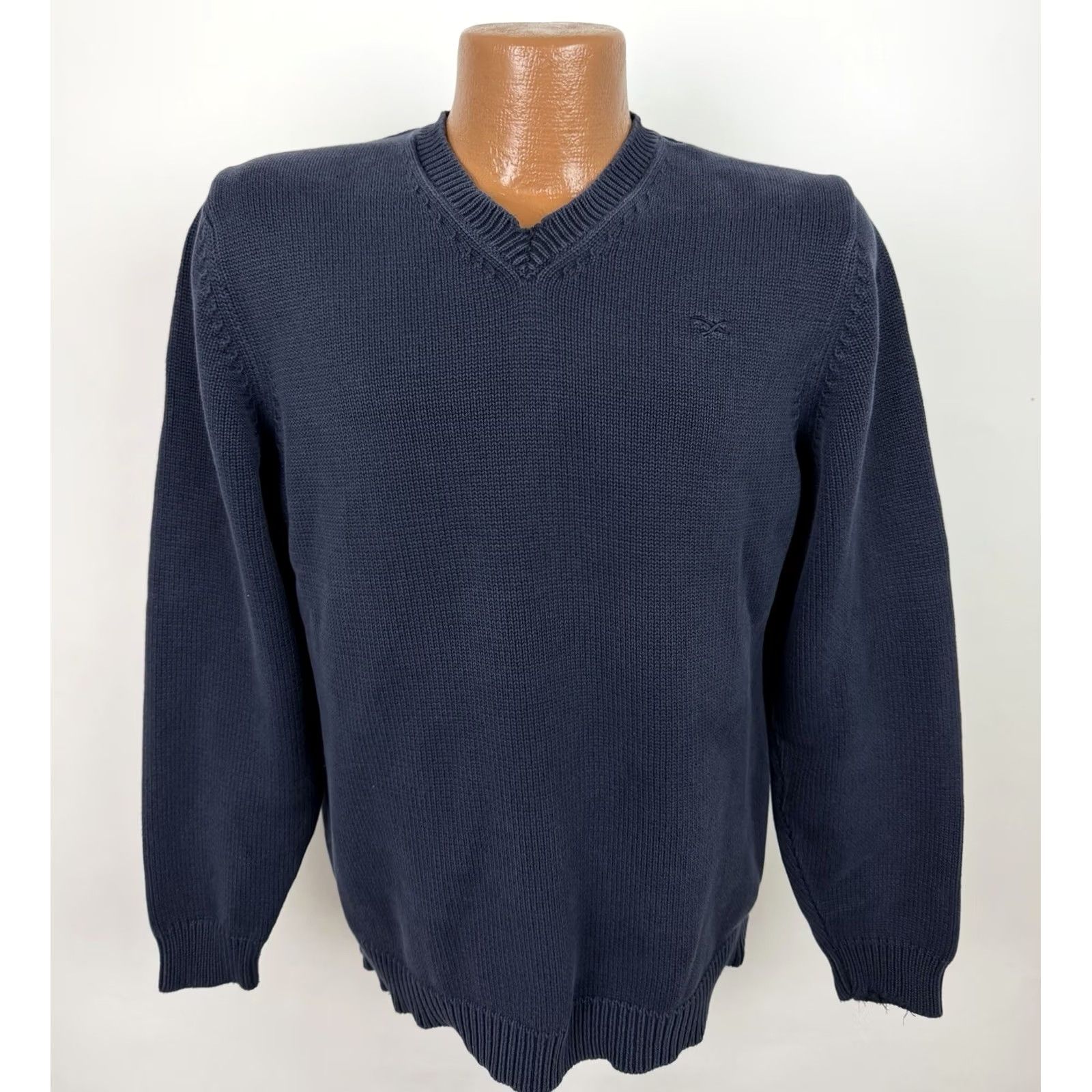 Eddie Bauer VINTAGE Eddie Bauer Sweater Mens Large Tall LT Navy Blue V-Neck Pullover Knit Size US L / EU 52-54 / 3 - 2 Thumbnail