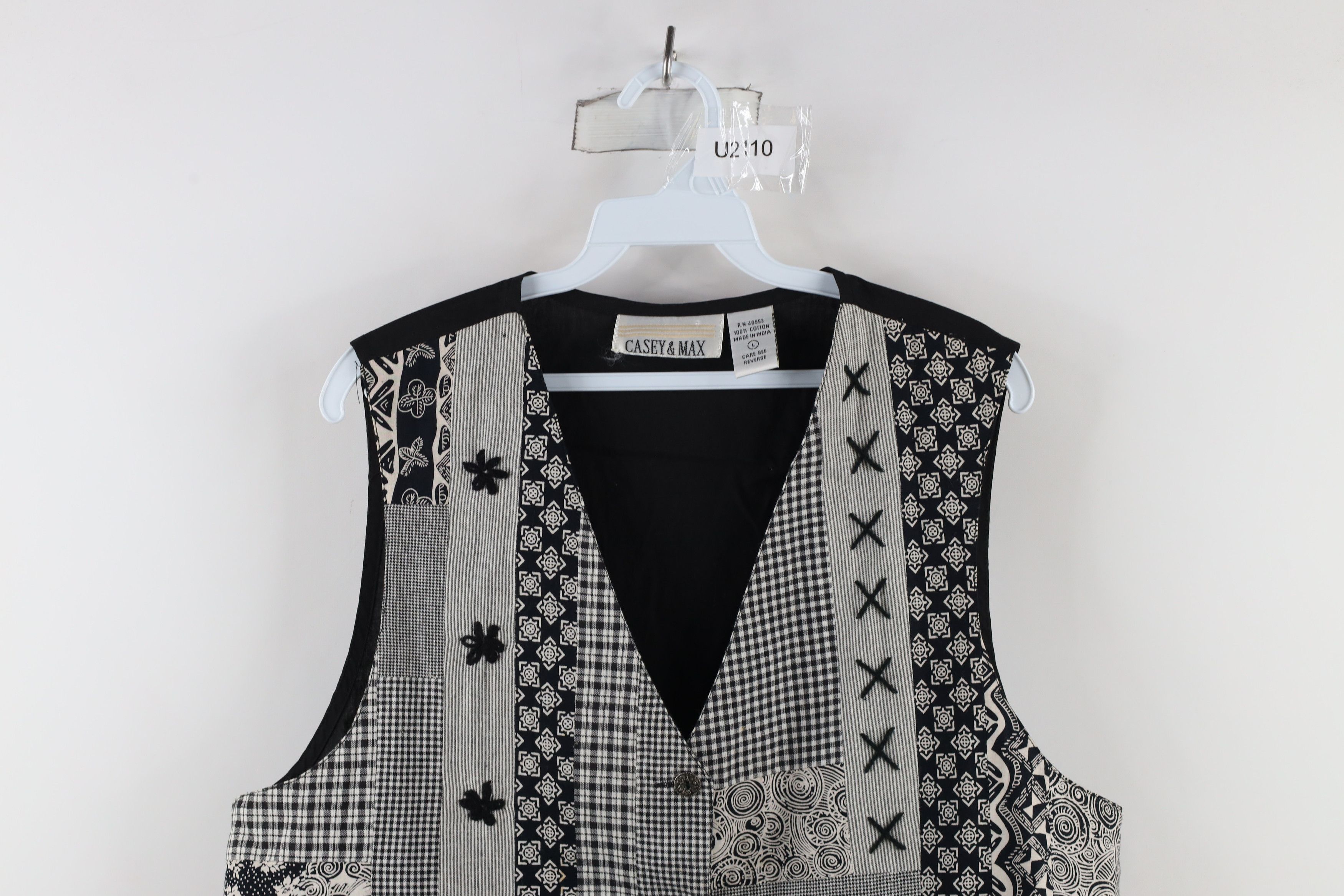 Vintage Vintage 90s Streetwear Flower Patchwork Vest Jacket Size L / US 10 / IT 46 - 2 Thumbnail