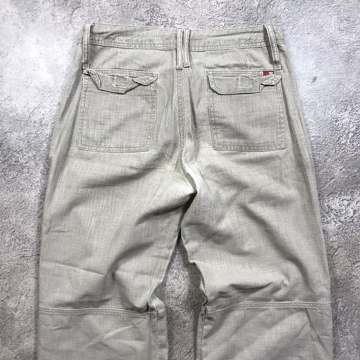 Vintage Vintage 90s Baggy Cargo Pants Low Rise Streetwear Khaki 31 Size 31" - 6 Thumbnail