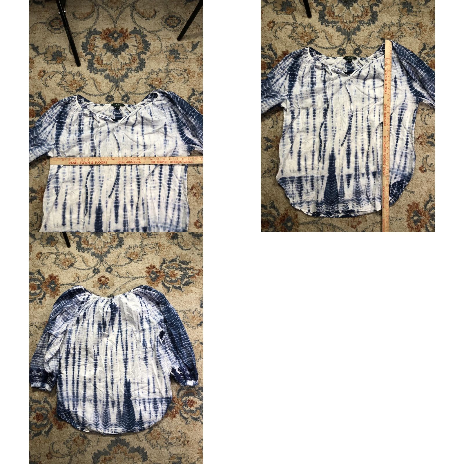 Ralph Lauren Lauren Ralph Lauren Shirt Womens XL Blue Tie Dye Peasant Tunic Boho 3/4 Sleeve Size XL / US 12-14 / IT 48-50 - 8 Thumbnail