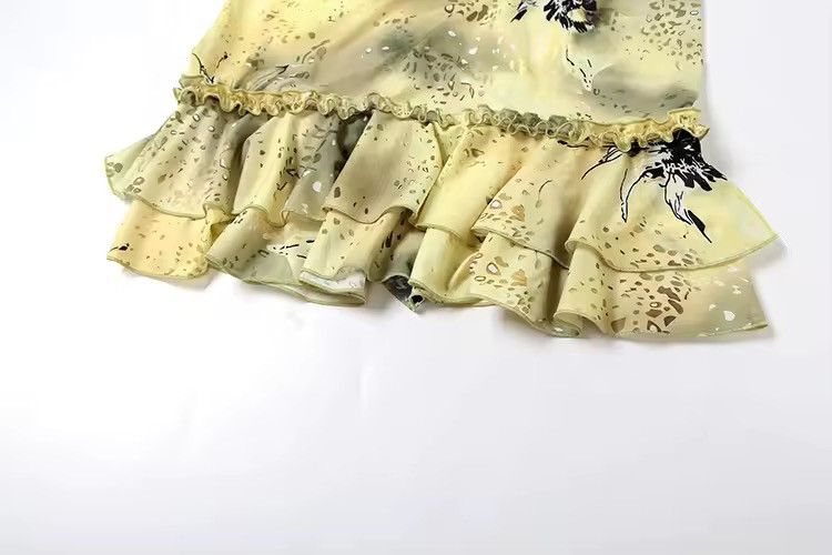 Vintage Retro Ruffles Y2k 2 piece Set Top + Skirt Patchwork Dress Size M / US 6-8 / IT 42-44 - 10 Thumbnail