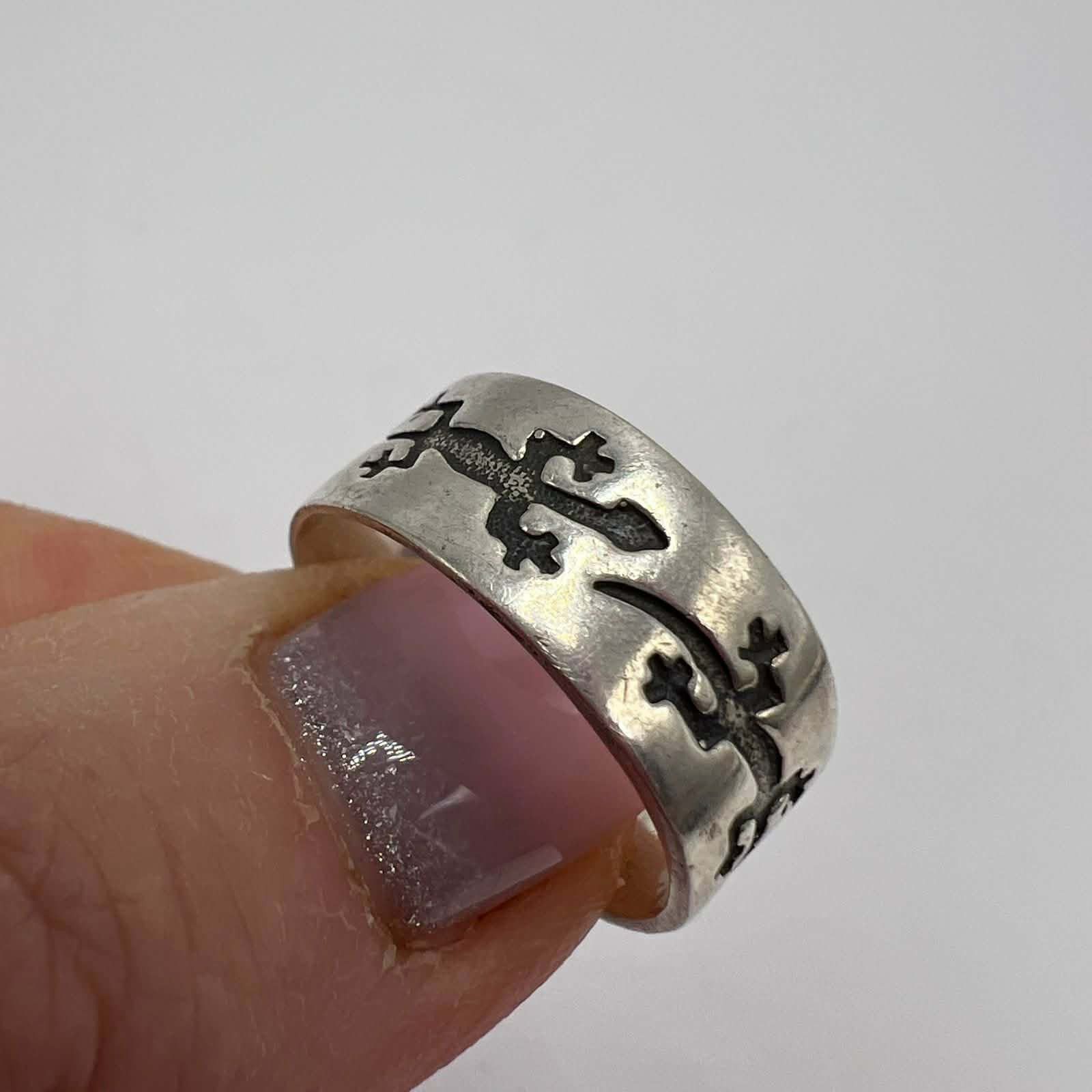 Vintage Ring Sterling Silver 925 Salamander Jewelry Size 8US