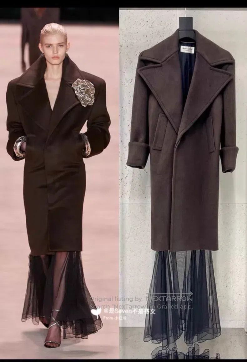 Saint Laurent Paris Saint Laurent Paris Goat Cashmere Women's Coat Size S / US 4 / IT 40 - 2 Thumbnail