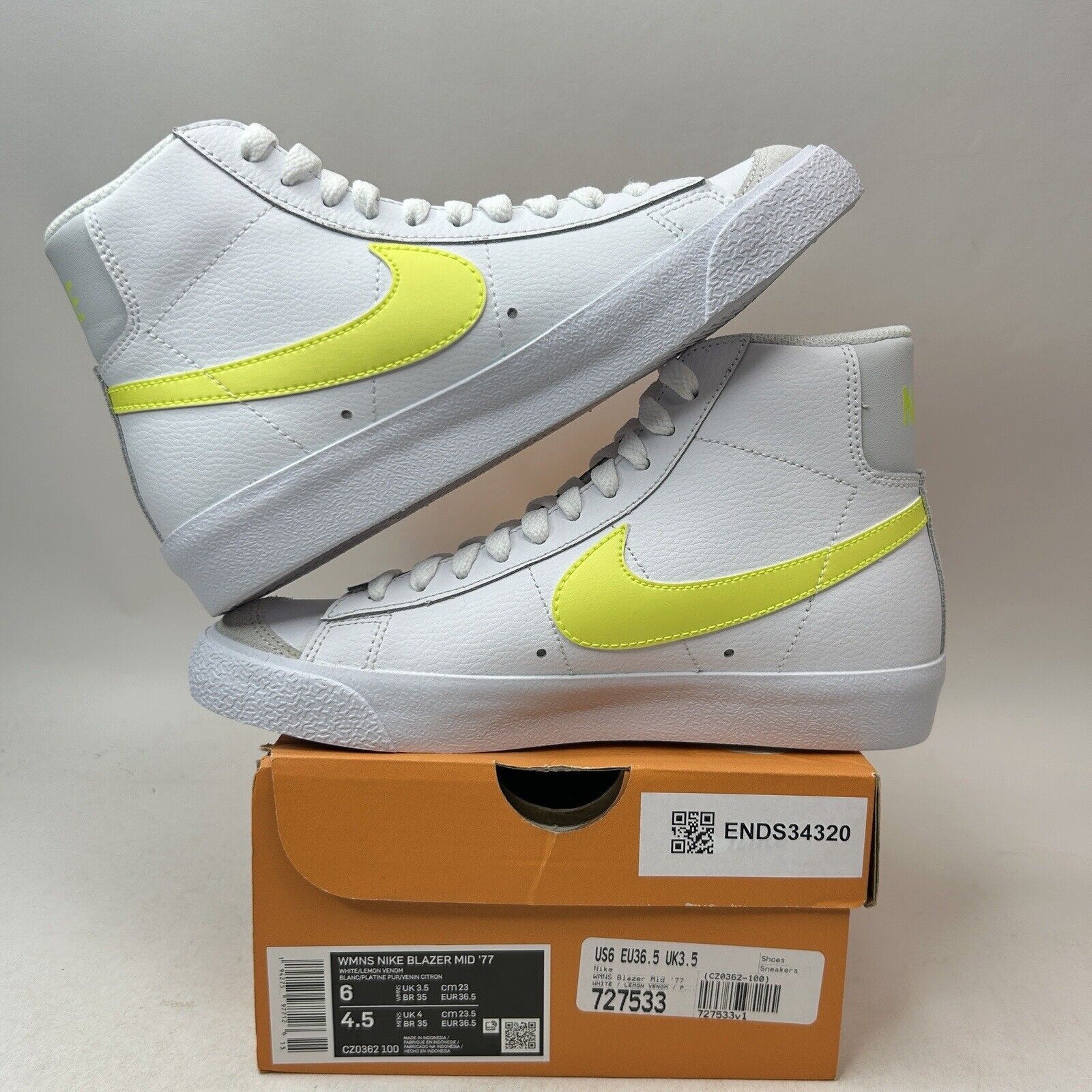 Nike Nike Blazer Mid '77 WMNS “White Lemon Venom” 2024 Size US 6 / IT 36 - 3 Thumbnail
