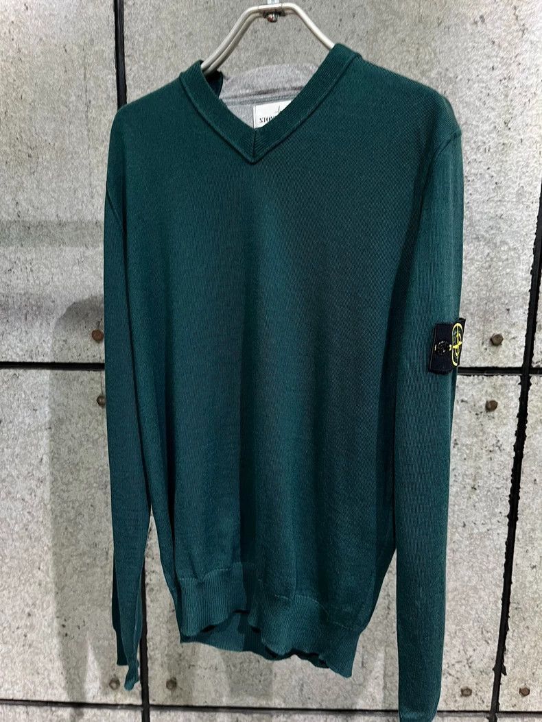 Stone Island Green Vneck Sweater from Stone Island -2506 Size US M / EU 48-50 / 2 - 4 Thumbnail