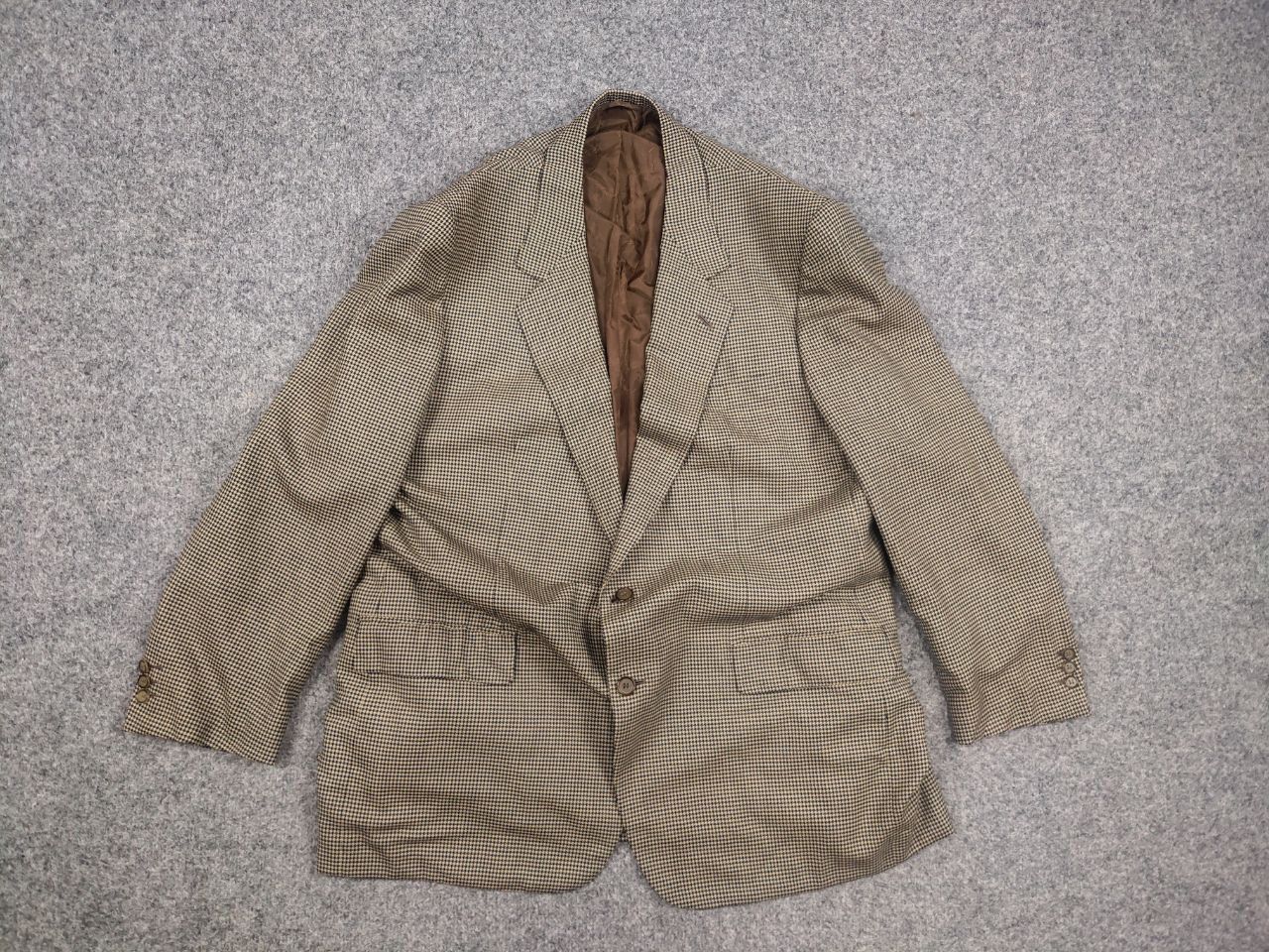 Brioni Brioni Vintage Houndstooth pattern Wool Beige Blazer Jacket Size US L / EU 52-54 / 3 - 7 Thumbnail