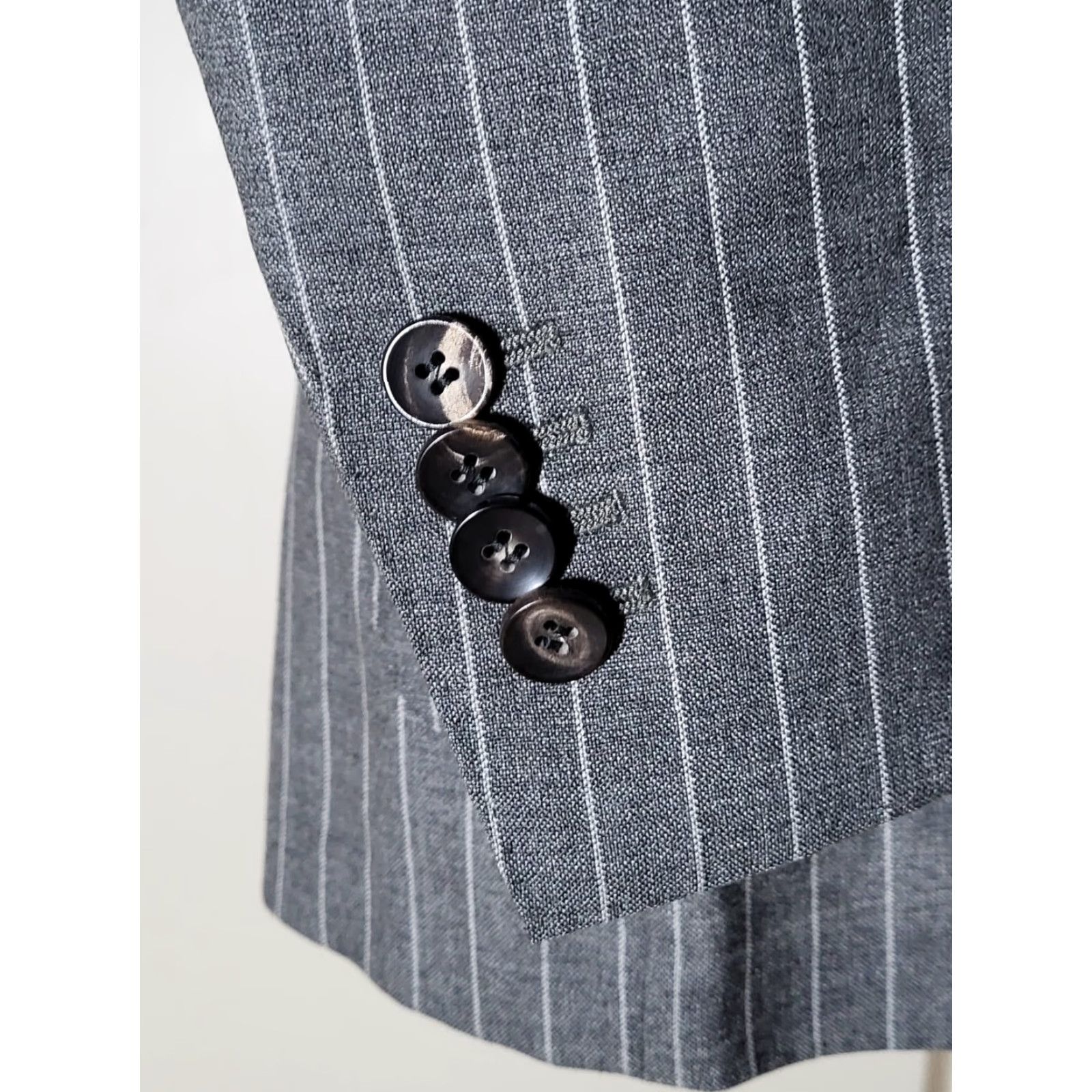 Suitsupply Suitsupply Gray Striped Havana VBC Wool Blazer Sport Coat Coat 40R Slim Notch Two-Button Wool Men Regular Vintage No Size 40R - 5 Thumbnail