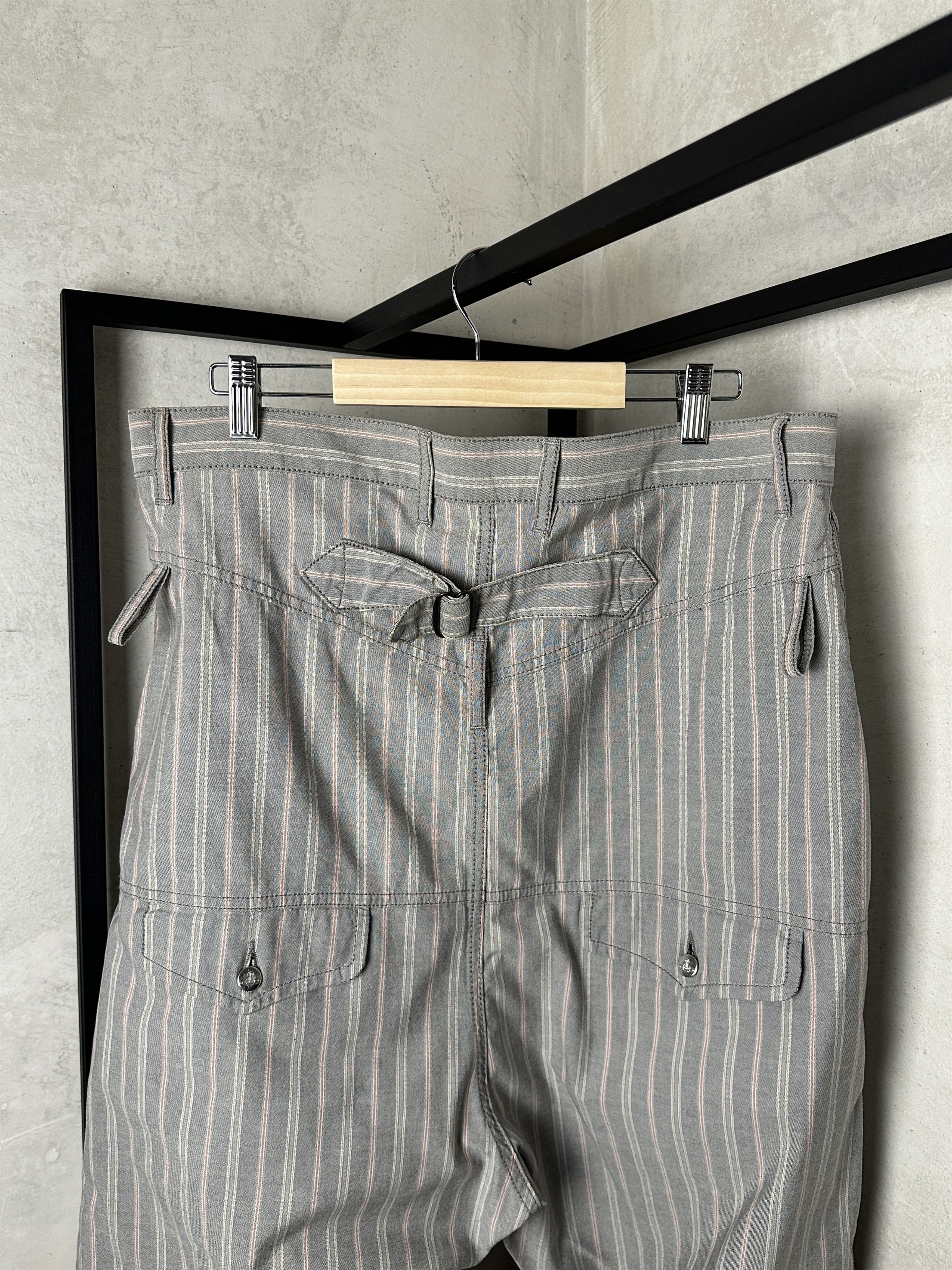 Vivenne Westwood Man High Waist Grey Striped Pants