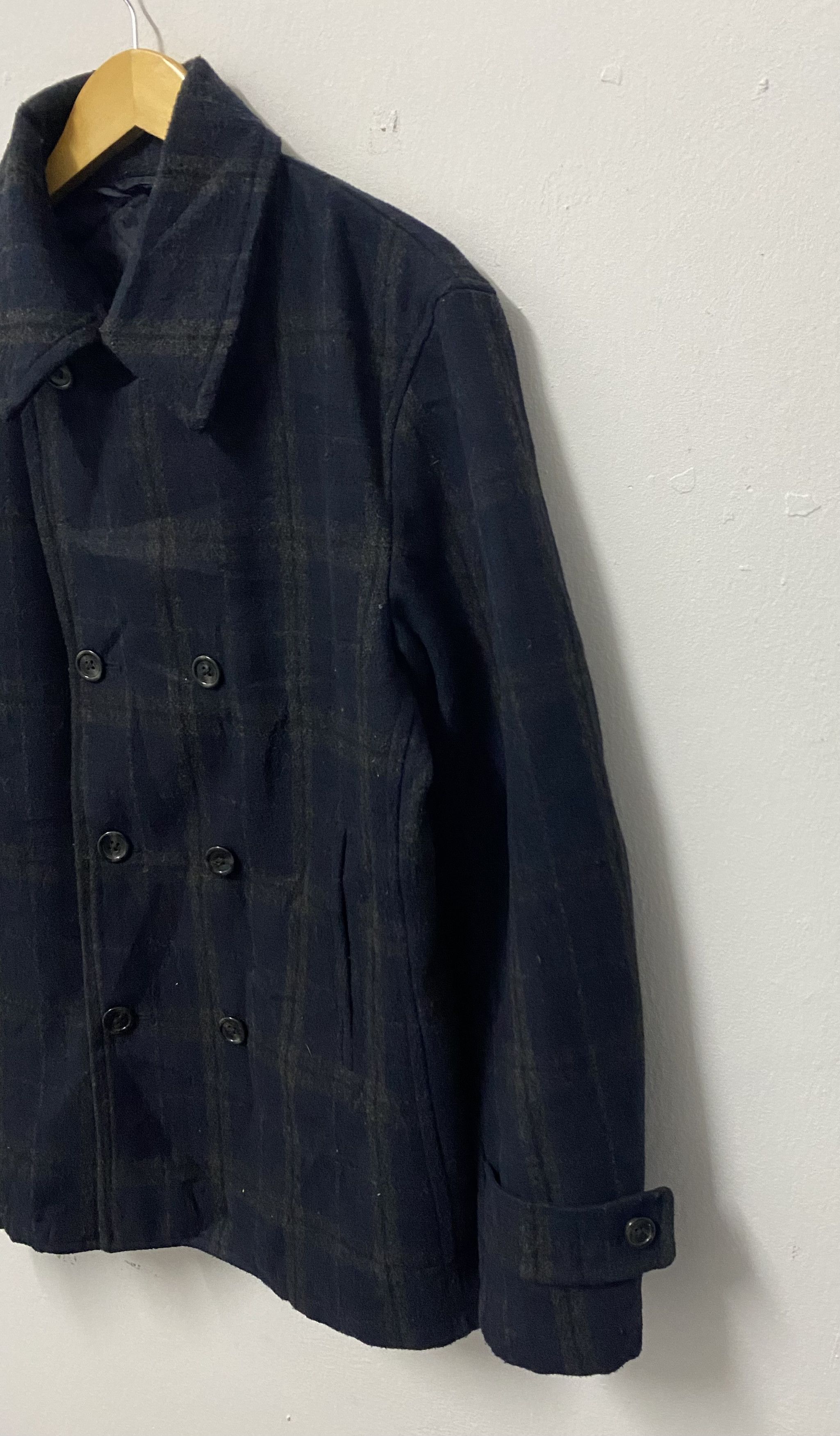 GU Vintage GU Double Breasted Checkered Wool Jacket Size US XL / EU 56 / 4 - 6 Thumbnail