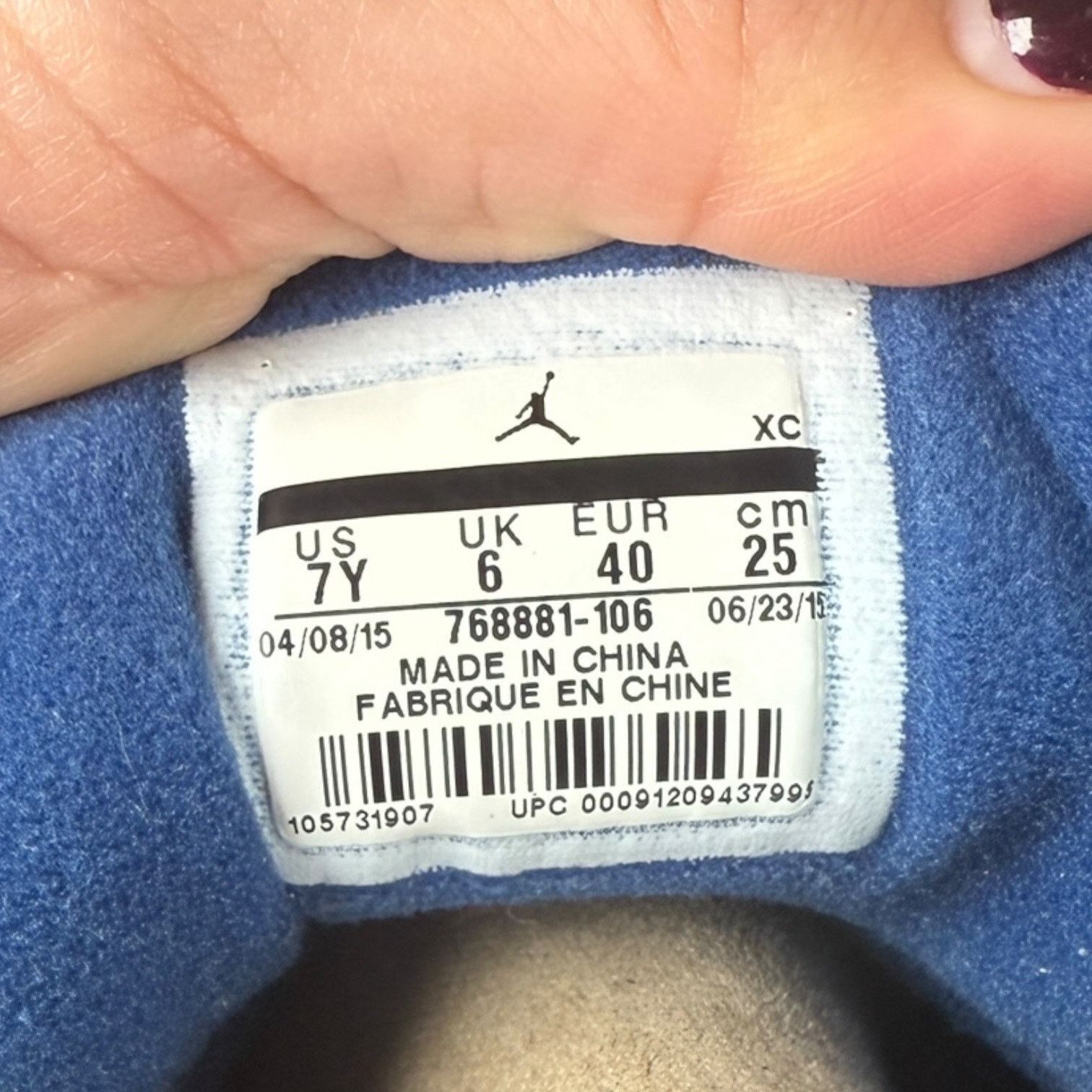 Jordan Brand Air Jordan 6 Retro Low BG 7Y White Insignia Blue Size US 7 / EU 40 - 2 Thumbnail