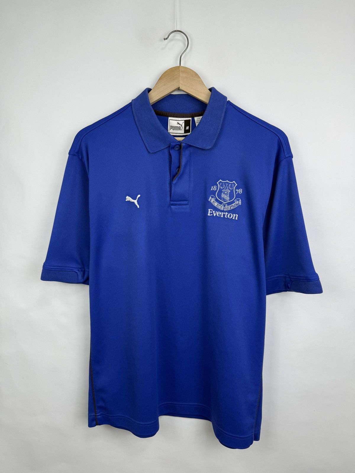 Puma 🏴󠁧󠁢󠁥󠁮󠁧󠁿 Vintage 90s Puma Everton Soccer Polo T-Shirt Retro Rare Size US M / EU 48-50 / 2 - 3 Thumbnail