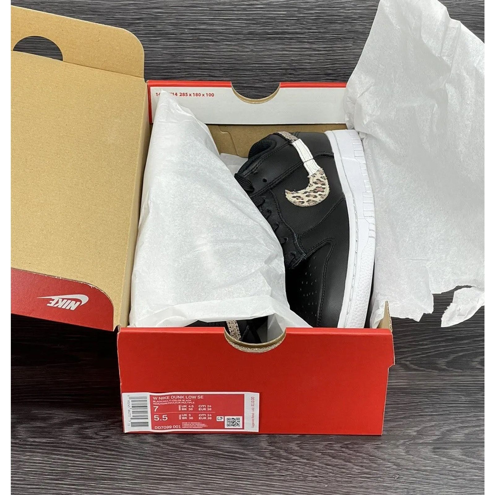 Nike WMNS Nike Dunk Low "Primal Black" | Size 7W [new] DD7099-001 Size US 7 / IT 37 - 7 Thumbnail