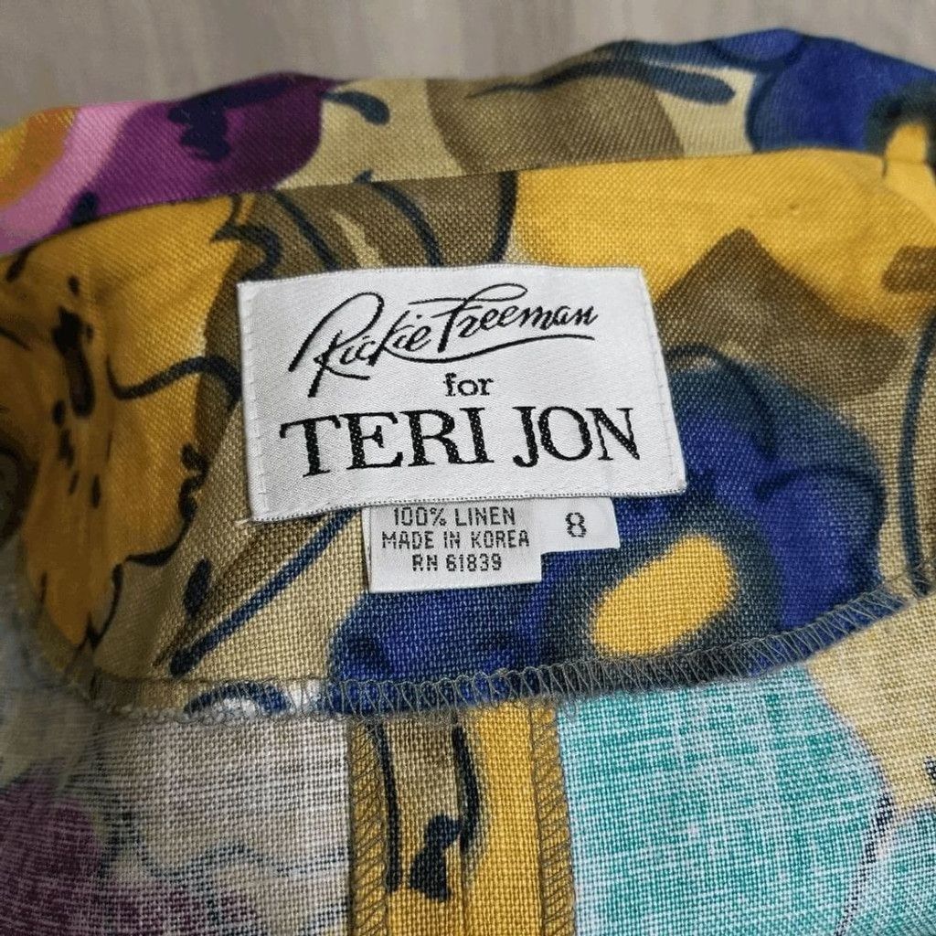 Vintage Rickie Freeman for Teri Jon floral two piece suit sz 8 541 Size M / US 6-8 / IT 42-44 - 6 Thumbnail