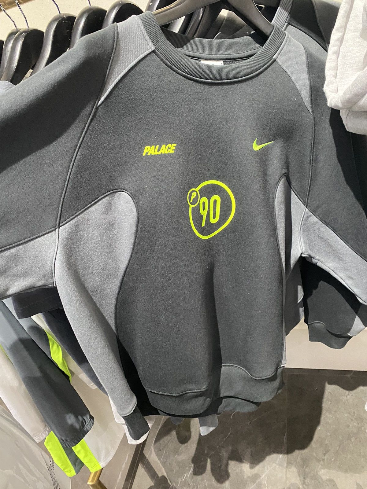Palace Palace x Nike Total P90 Crew Charcoal | Grailed