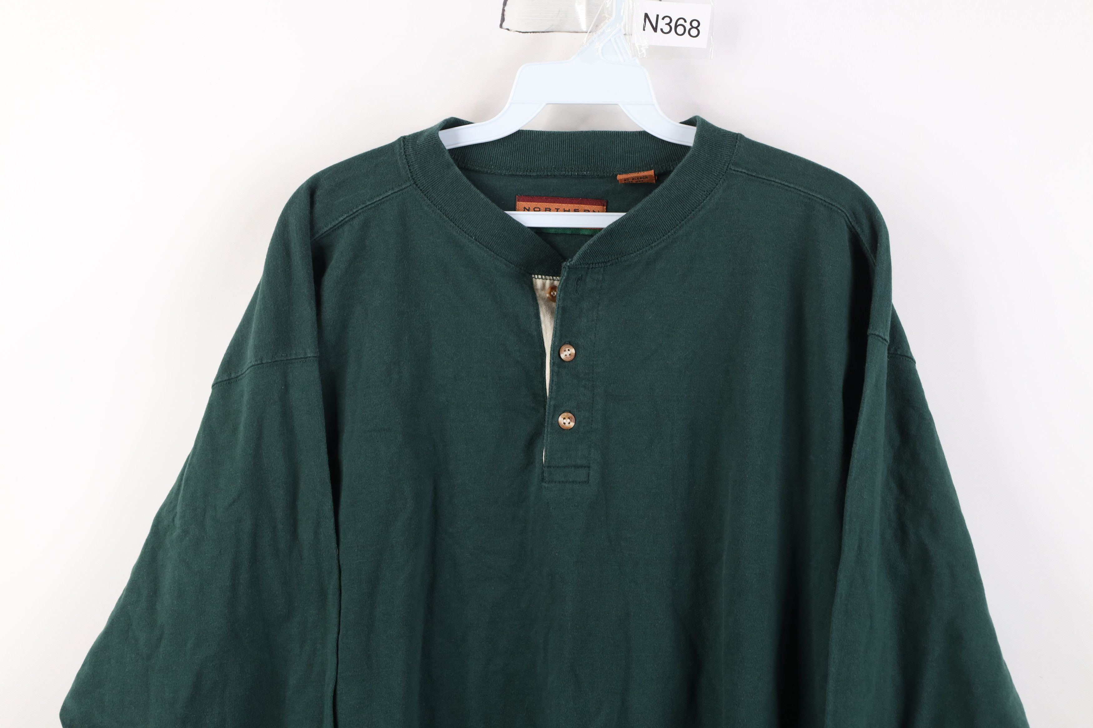 Vintage Vintage 90s Streetwear Heavy Long Sleeve Henley T-Shirt Size US L / EU 52-54 / 3 - 2 Thumbnail