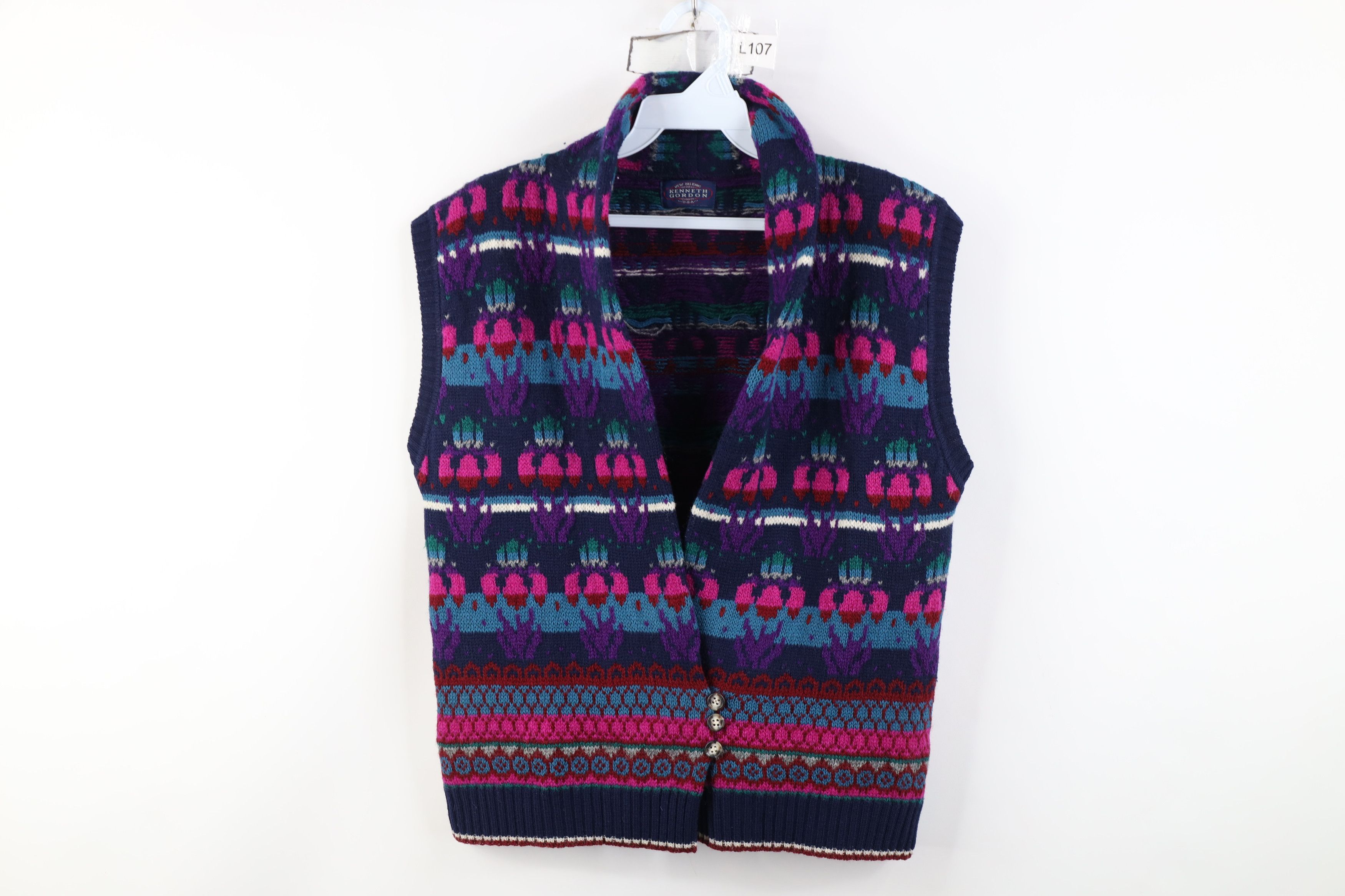 Vintage Vintage 90s Streetwear Fair Isle Flower Sweater Vest USA Size M / US 6-8 / IT 42-44 - 1 Thumbnail