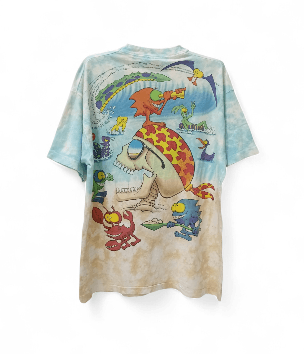 Arts & Science Vintage 90s Liquid Blue Joey Mars Psychedelic Skeleton Surf Size US XL / EU 56 / 4 - 2 Thumbnail