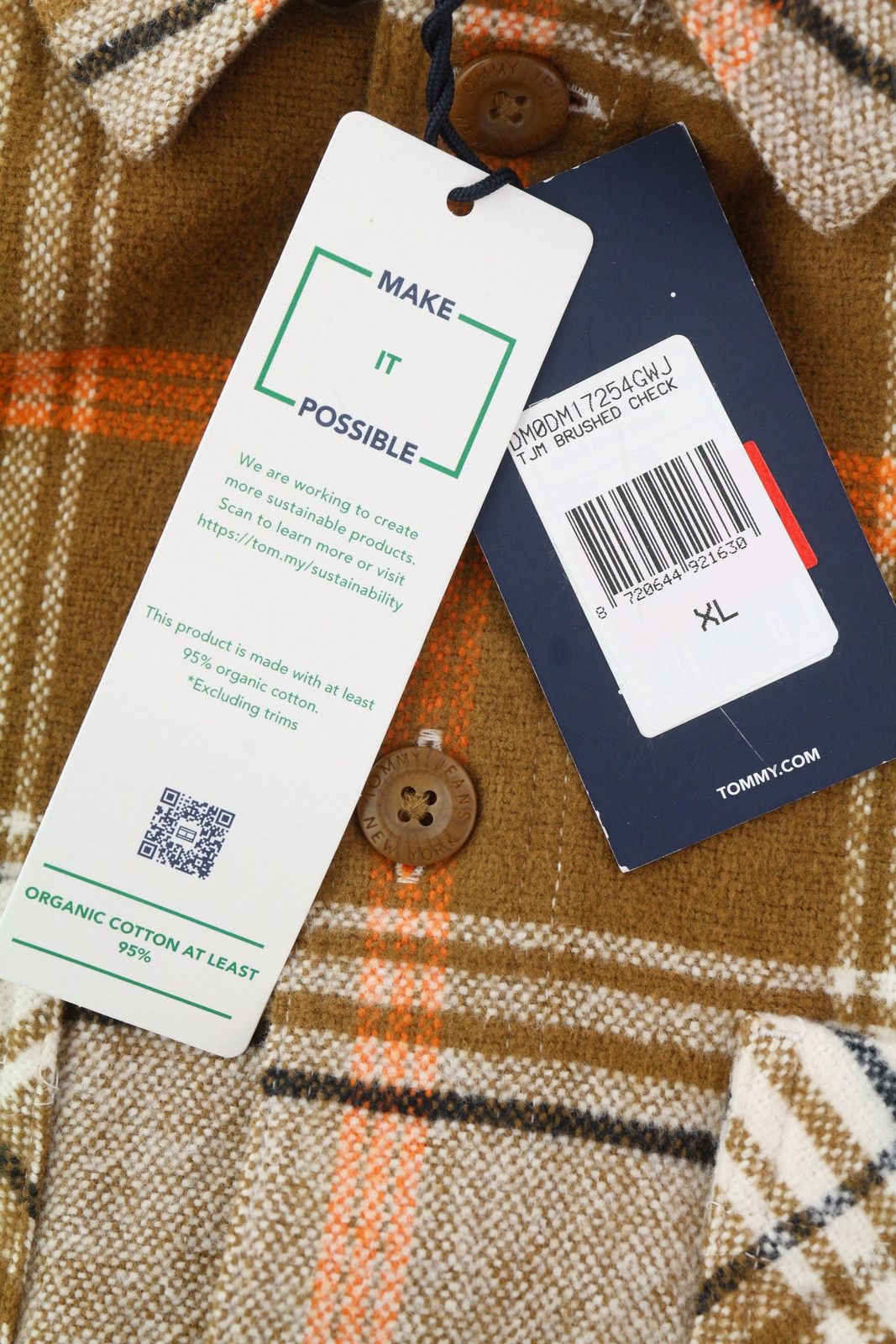 Tommy Hilfiger BRUSHED CHECK XL Overshirt Flannel Thick Shirt 85017 Size US XL / EU 56 / 4 - 11 Thumbnail