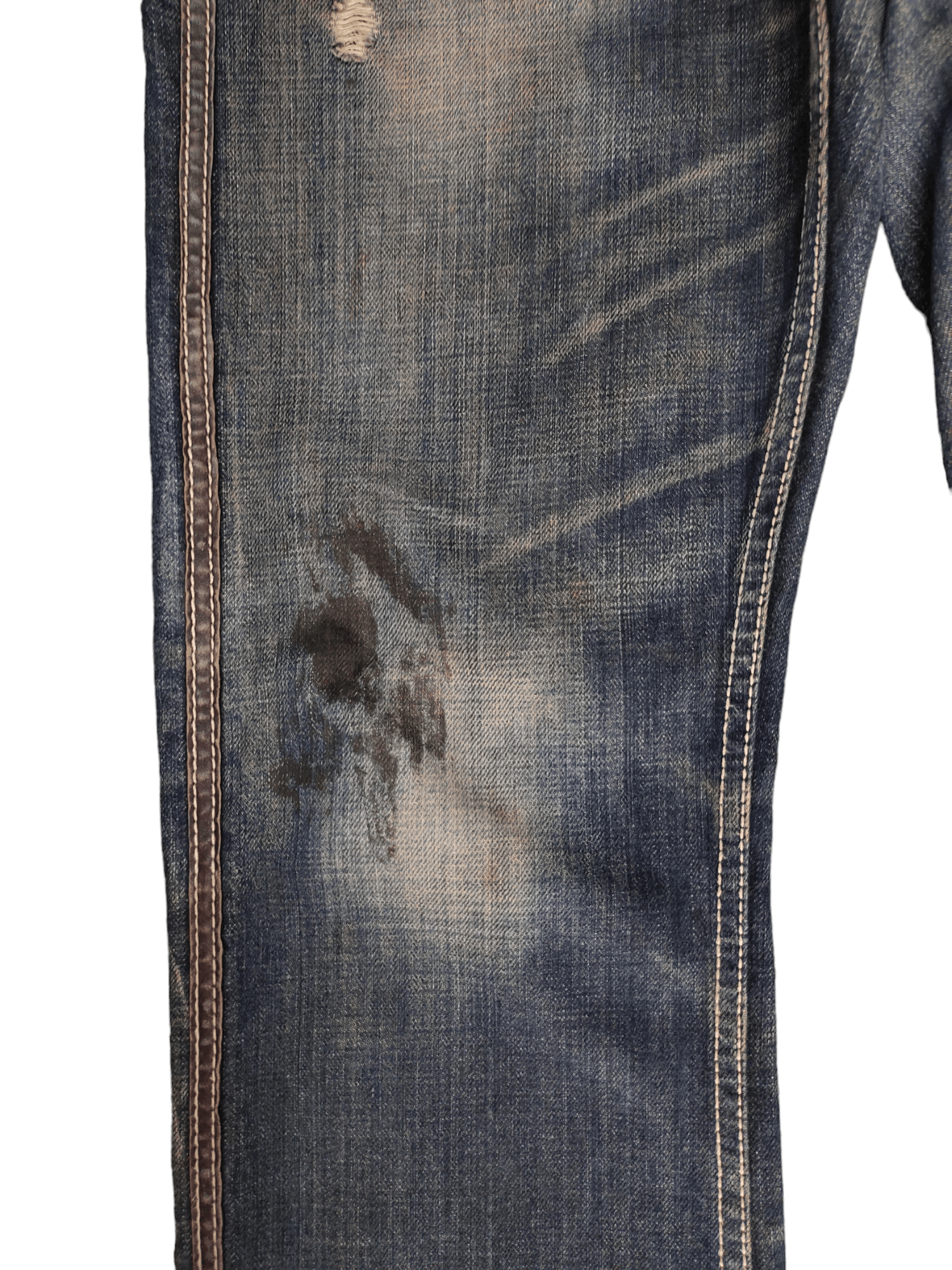 If Six Was Nine Flare Jeans Trim Co Leather Distress Faded Boot Cut Y2k Size US 31 - 16 Thumbnail