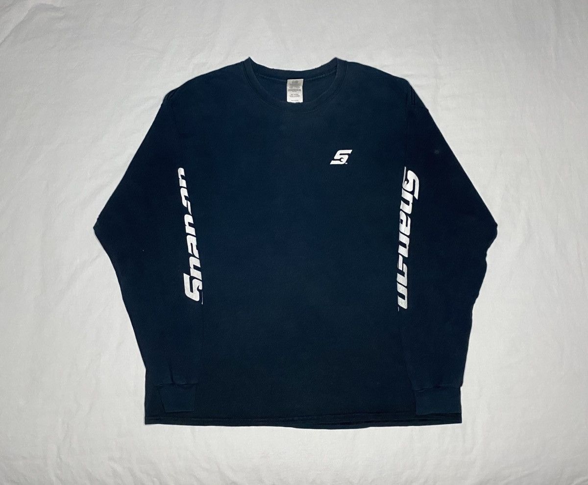 Harley Davidson Snap On Long Sleeve Tee Black Graphic White Print Distressed Size US XL / EU 56 / 4 - 1 Thumbnail