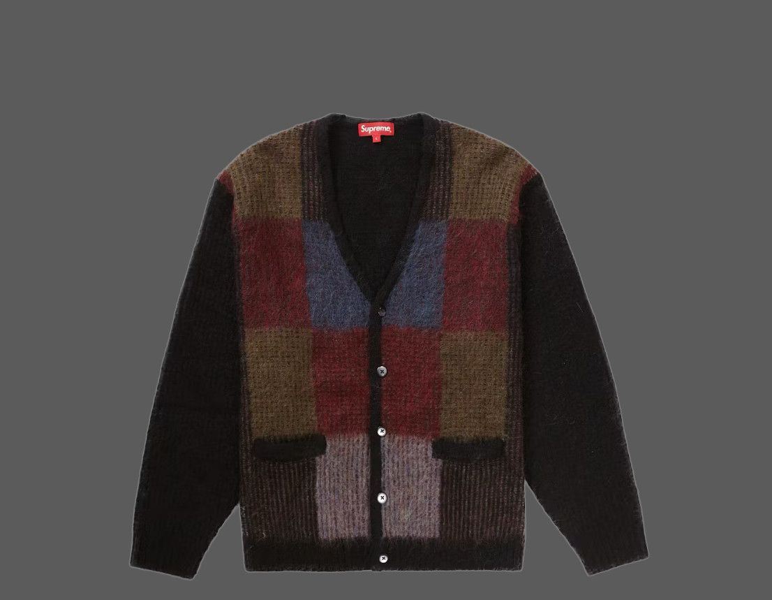 トップス Supreme Patchwork Mohair Cardigan 19ss Supreme SS19 PATCHWORK MOHAIR CARDIGAN | Grailed