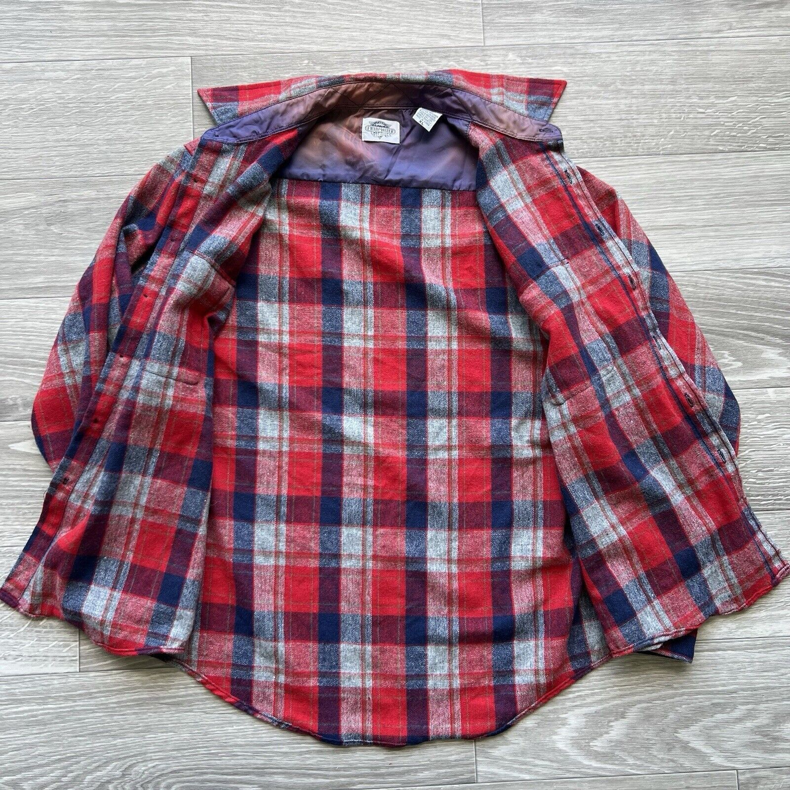 Other Vintage Wool Flannel Shirt Mens XL Red Plaid Long Sleeve Size US XL / EU 56 / 4 - 4 Thumbnail