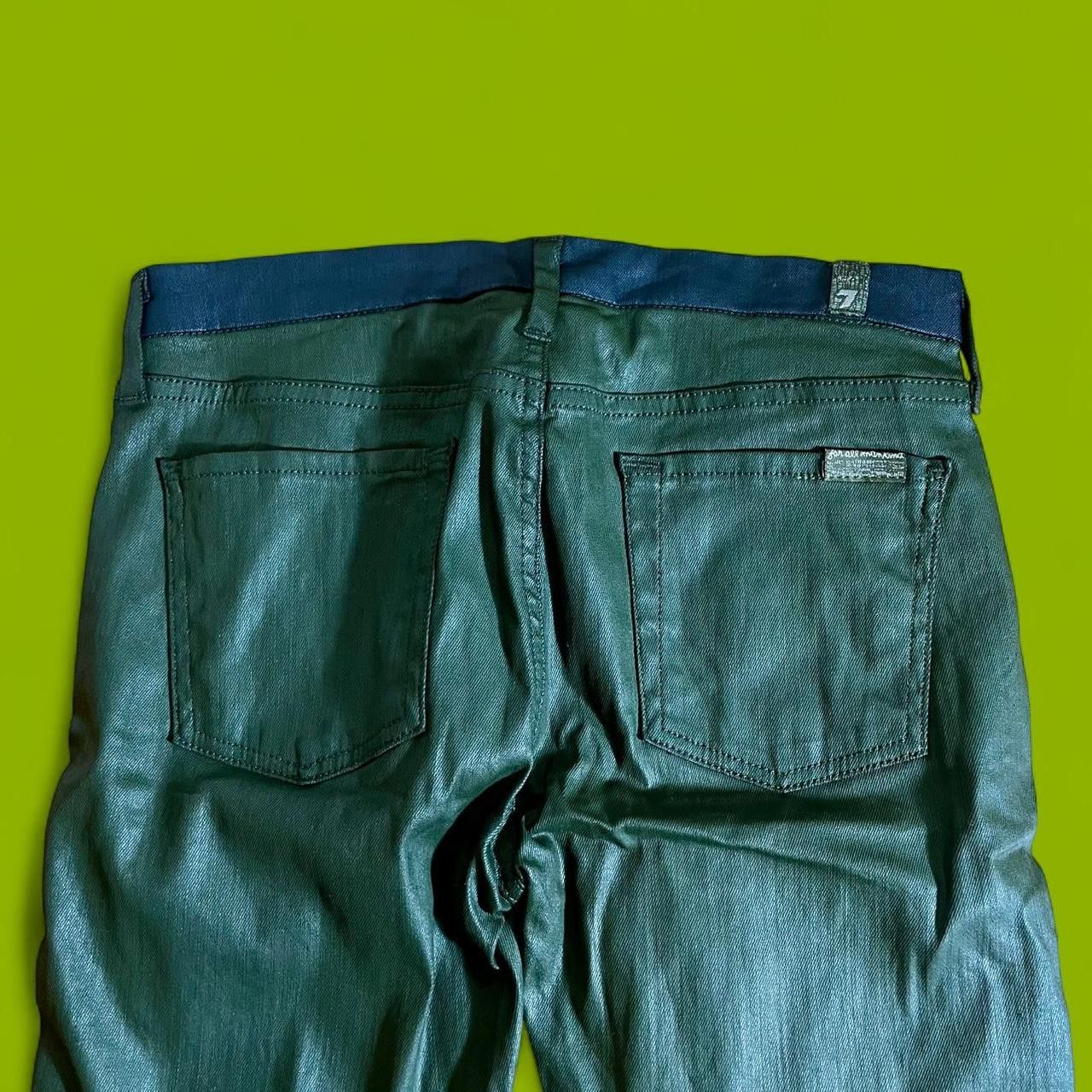 Seven 7 Seven7 For All Mankind Green Coated Jeans - Size 26 Size 26" / US 2 / IT 38 - 7 Thumbnail
