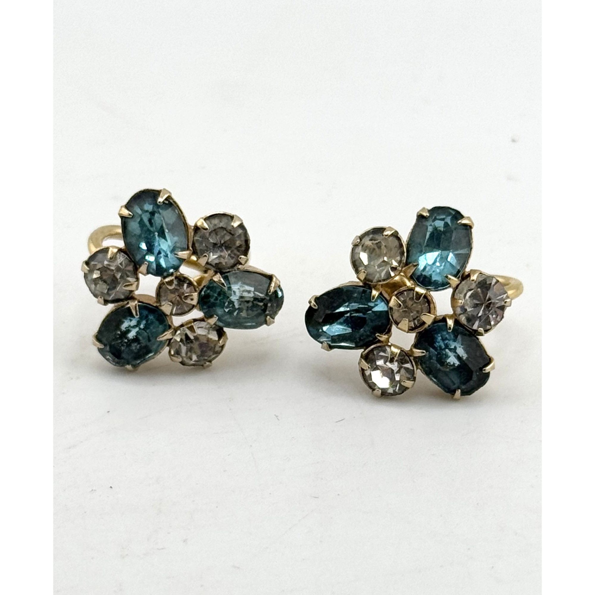 Vintage Vintage Scitarelli rhinestone blue rhinestone earrings Size ONE SIZE - 1 Thumbnail