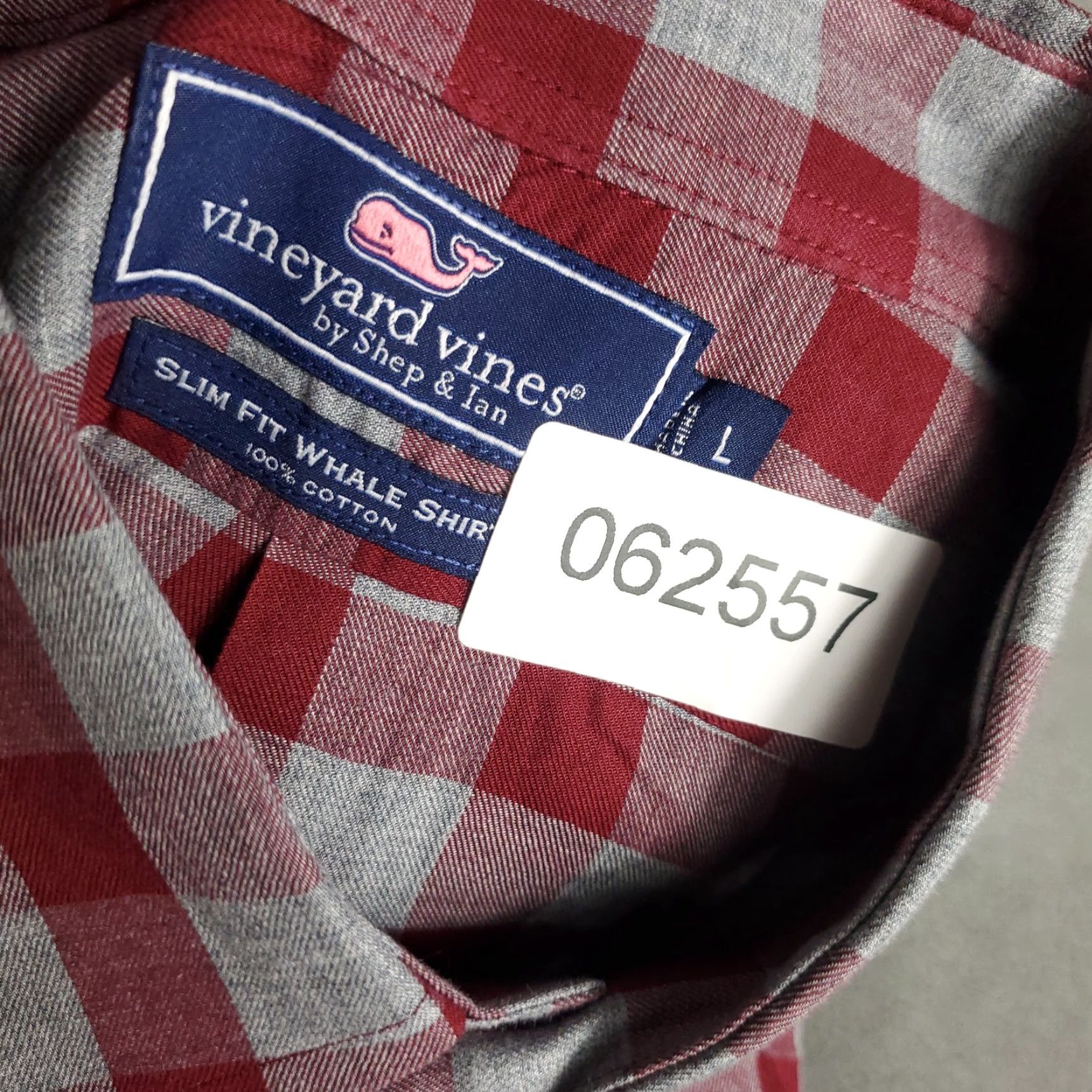 Vineyard Vines Vineyard Vines Shirt Men Large Red Gray Check Slim Fit Button-Up Long Sleeve Collared Button-Down Cotton Preppy Mens Size US L / EU 52-54 / 3 - 7 Thumbnail