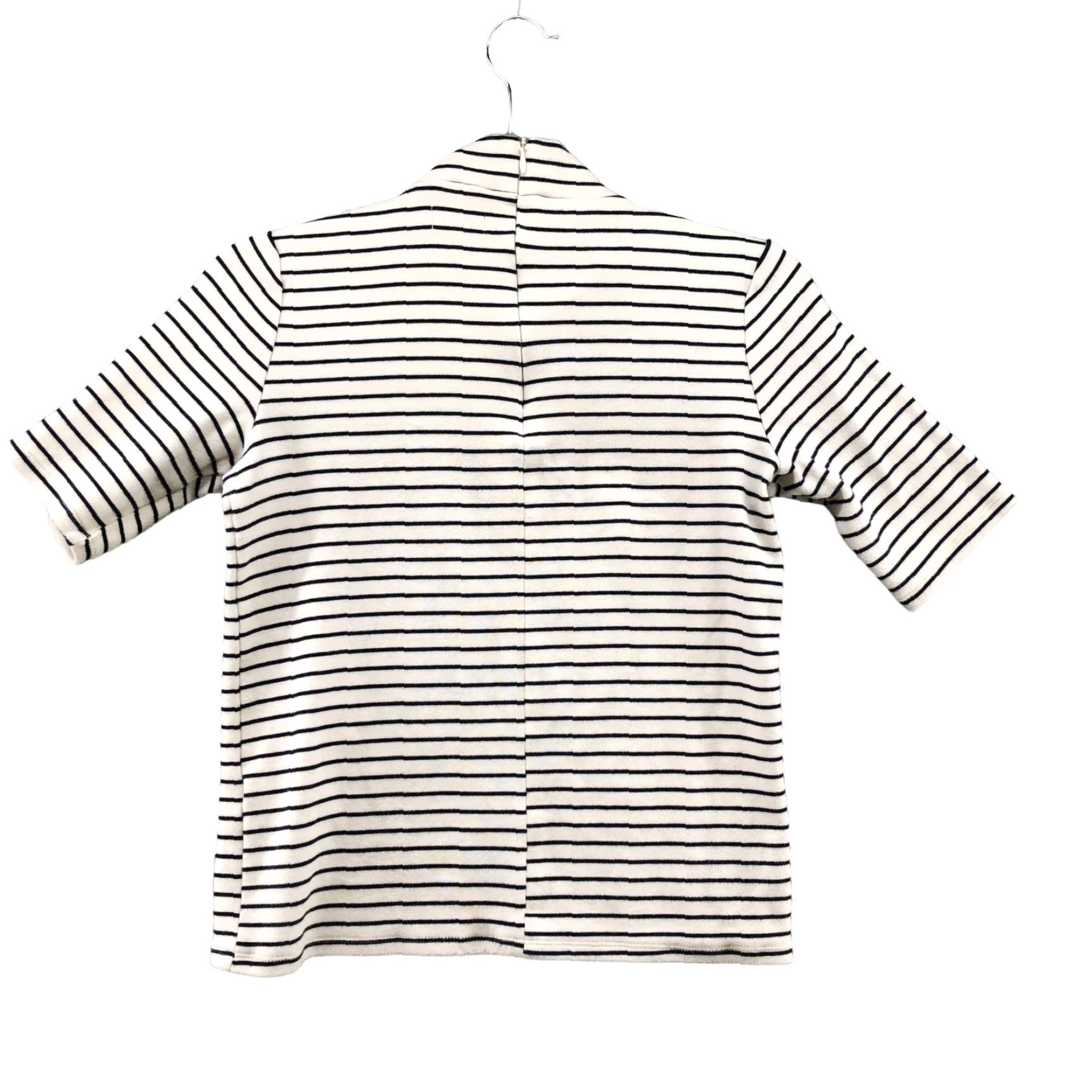 Abercrombie & Fitch VINTAGE Abercrombie & Fitch Mock Neck T Shirt Womens M Black White Striped Short Sleeve Size M / US 6-8 / IT 42-44 - 2 Thumbnail